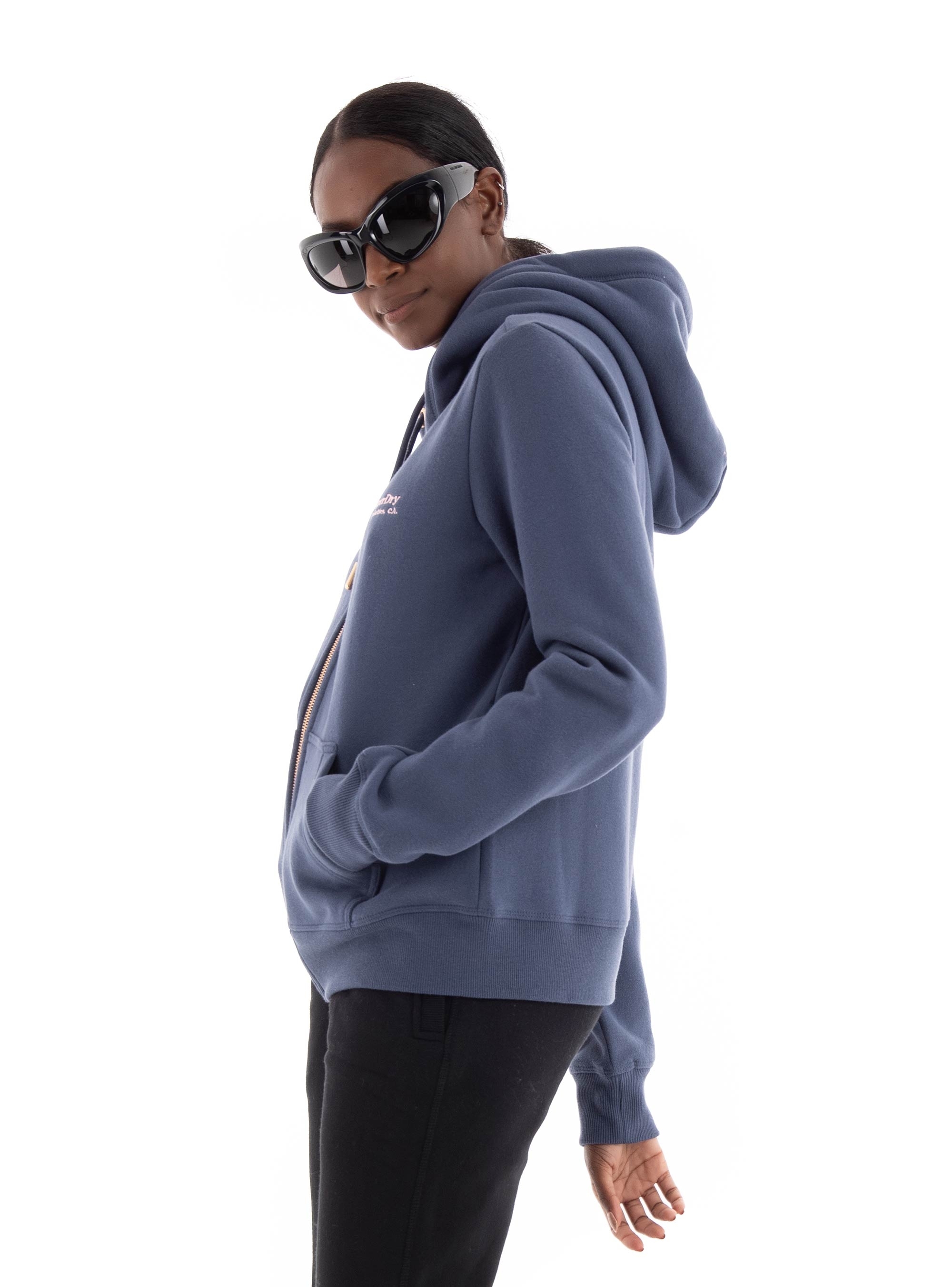Superdry Essential Logo Zip Hoodie - Navy