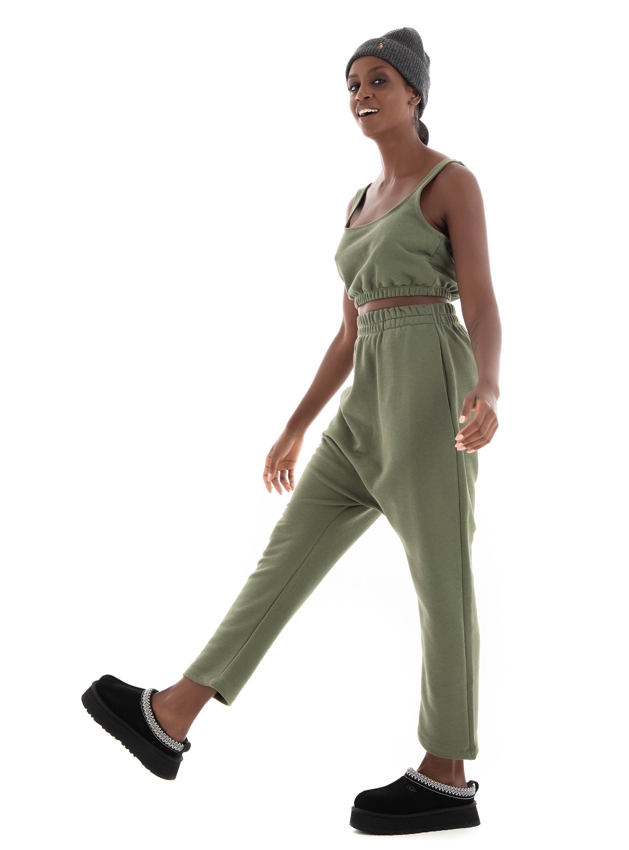 Collectiva Noir Heidi Tank Top - Dark Olive Green