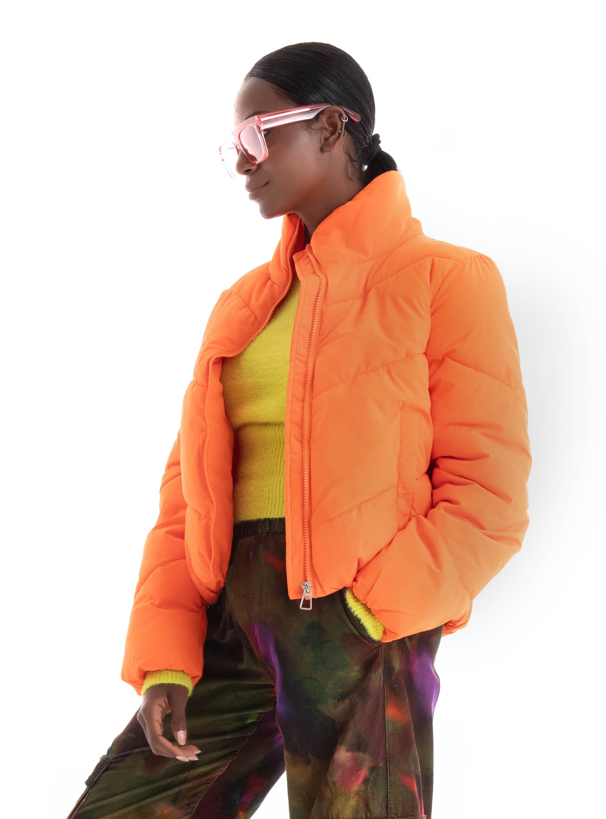 Only Maggi Solid Puffer Jacket - Orange