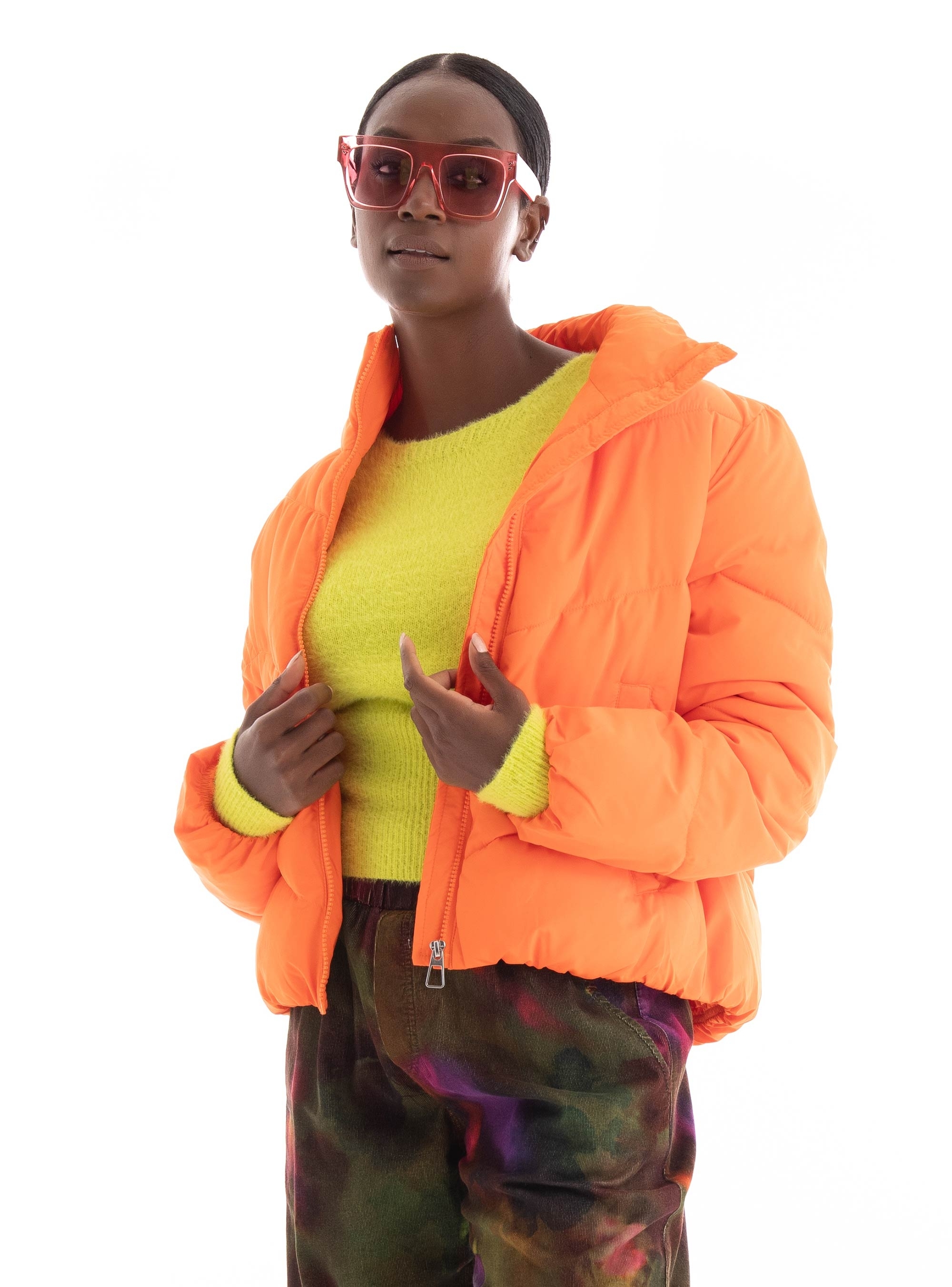 Only Maggi Solid Puffer Jacket - Orange