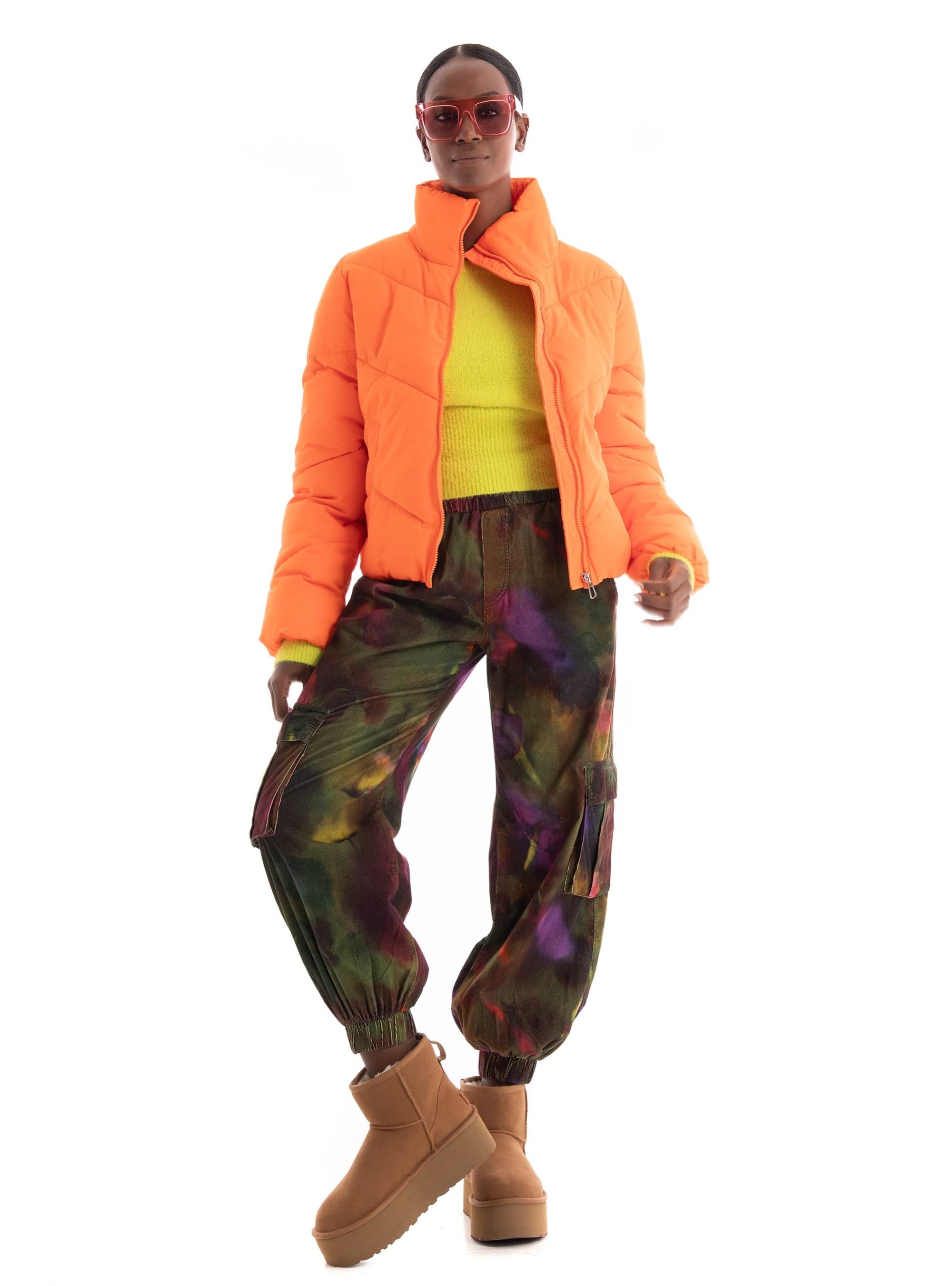 Only Maggi Solid Puffer Jacket - Orange