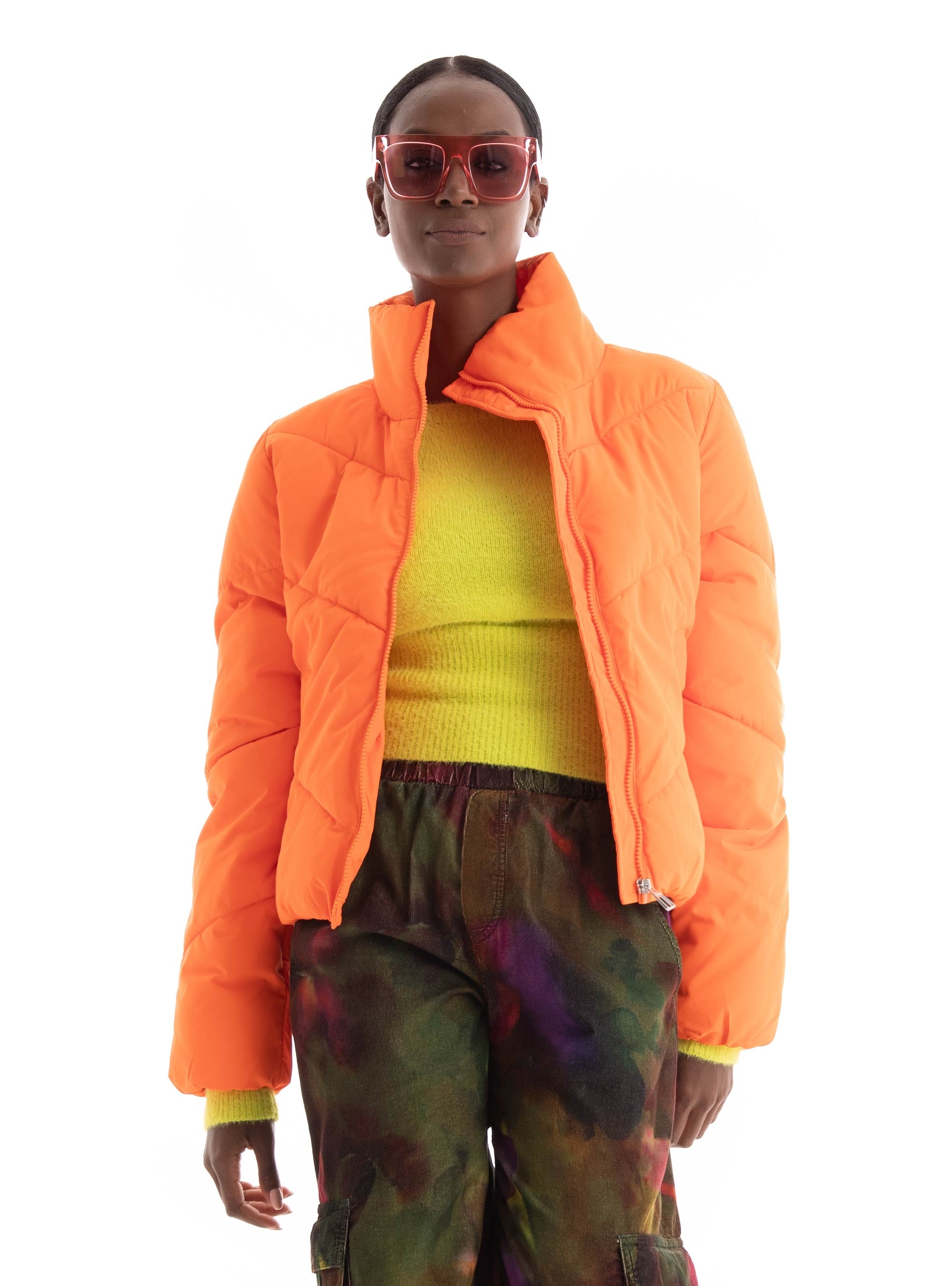 Only Maggi Solid Puffer Jacket - Orange