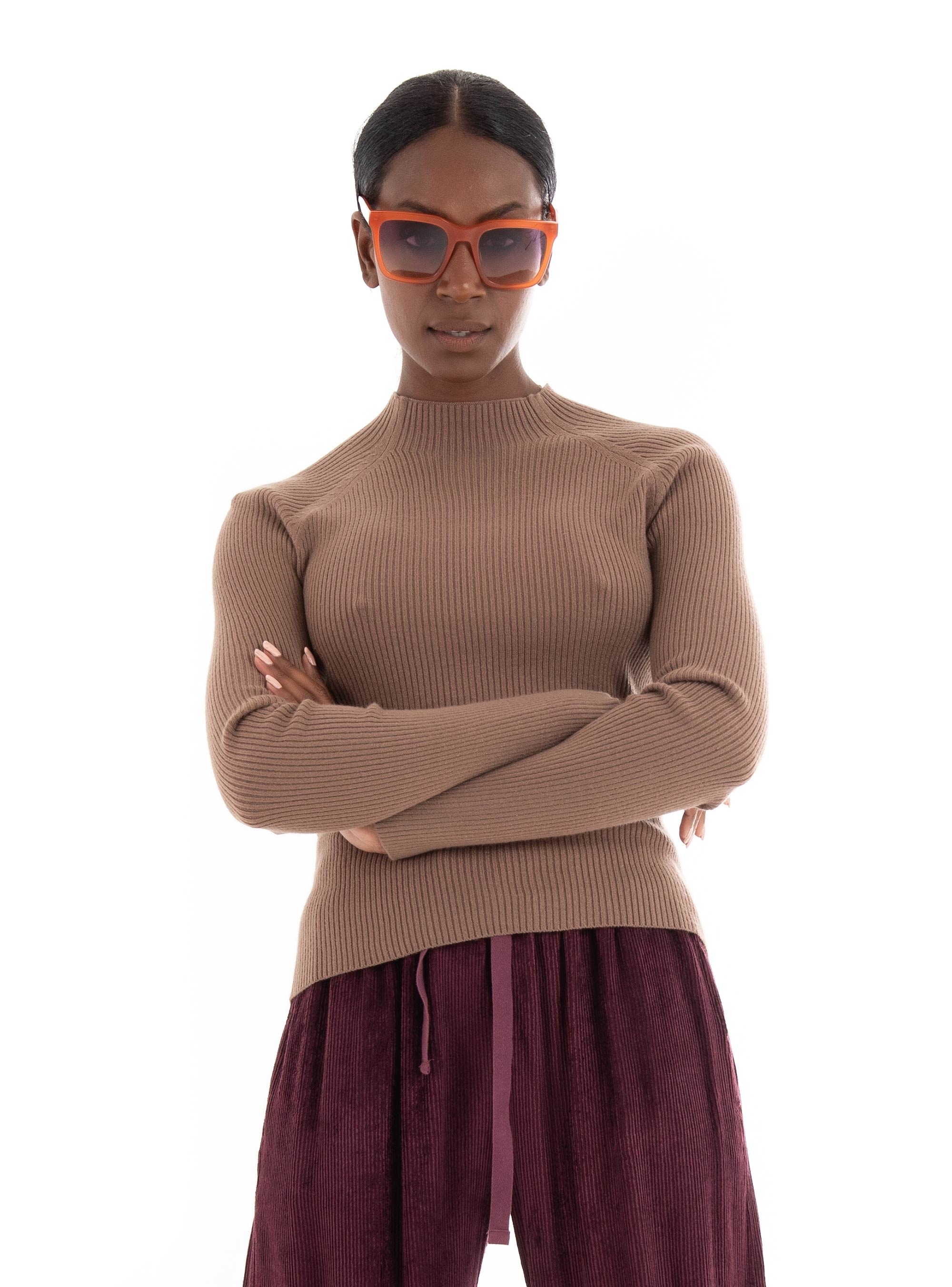 Vero Moda Evie Highneck Knit - Light Brown
