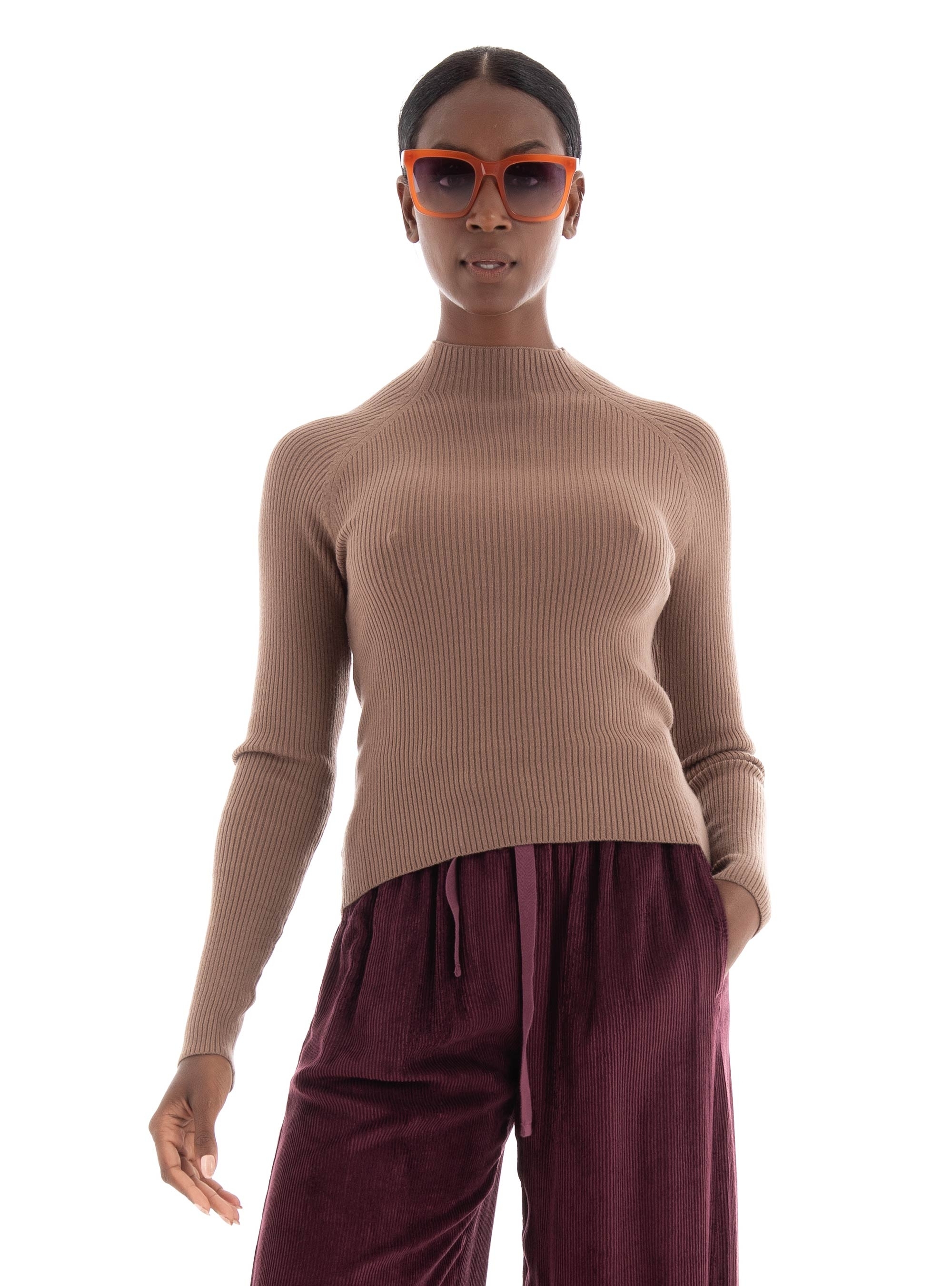 Vero Moda Evie Highneck Knit - Light Brown