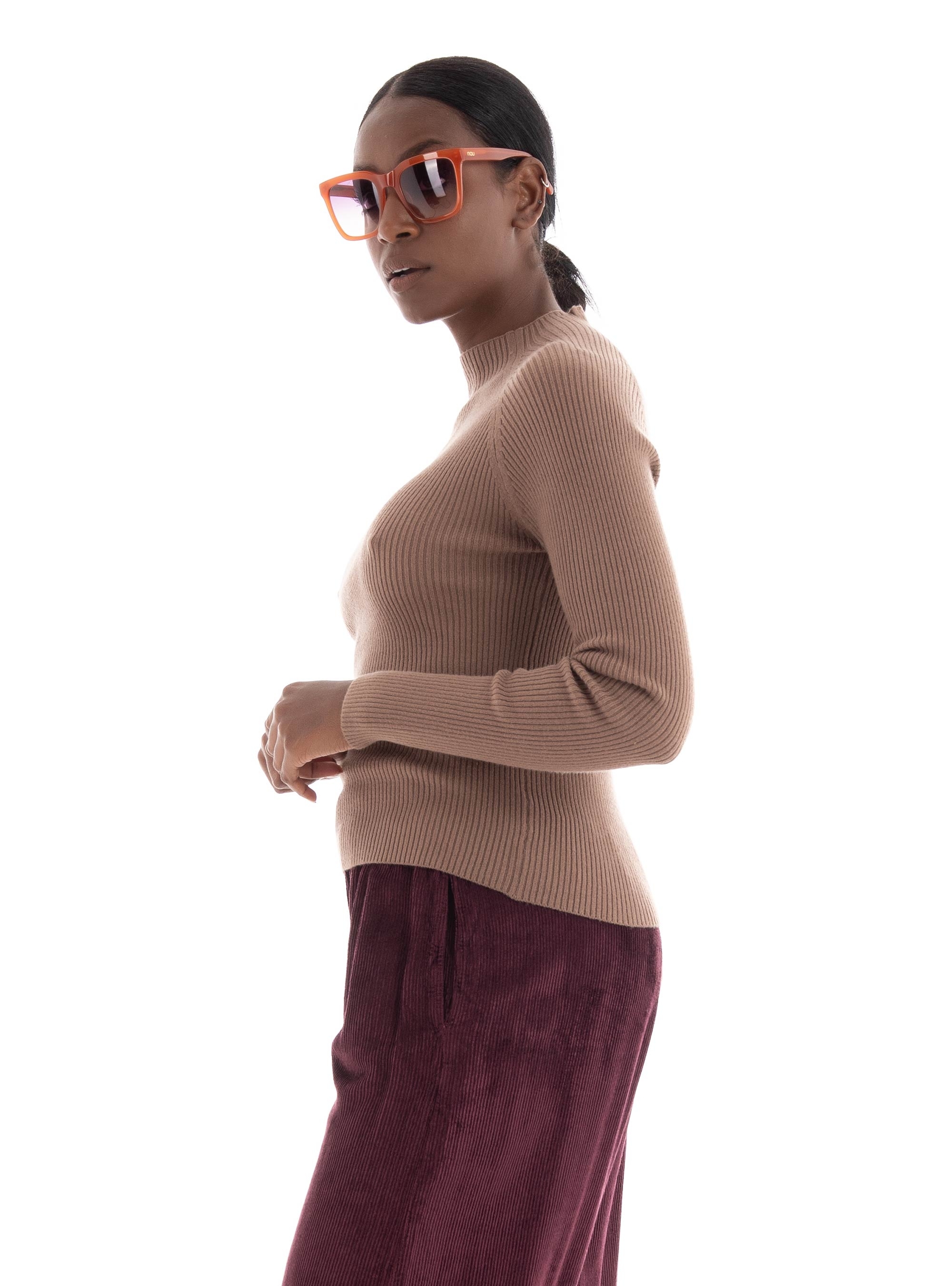 Vero Moda Evie Highneck Knit - Light Brown