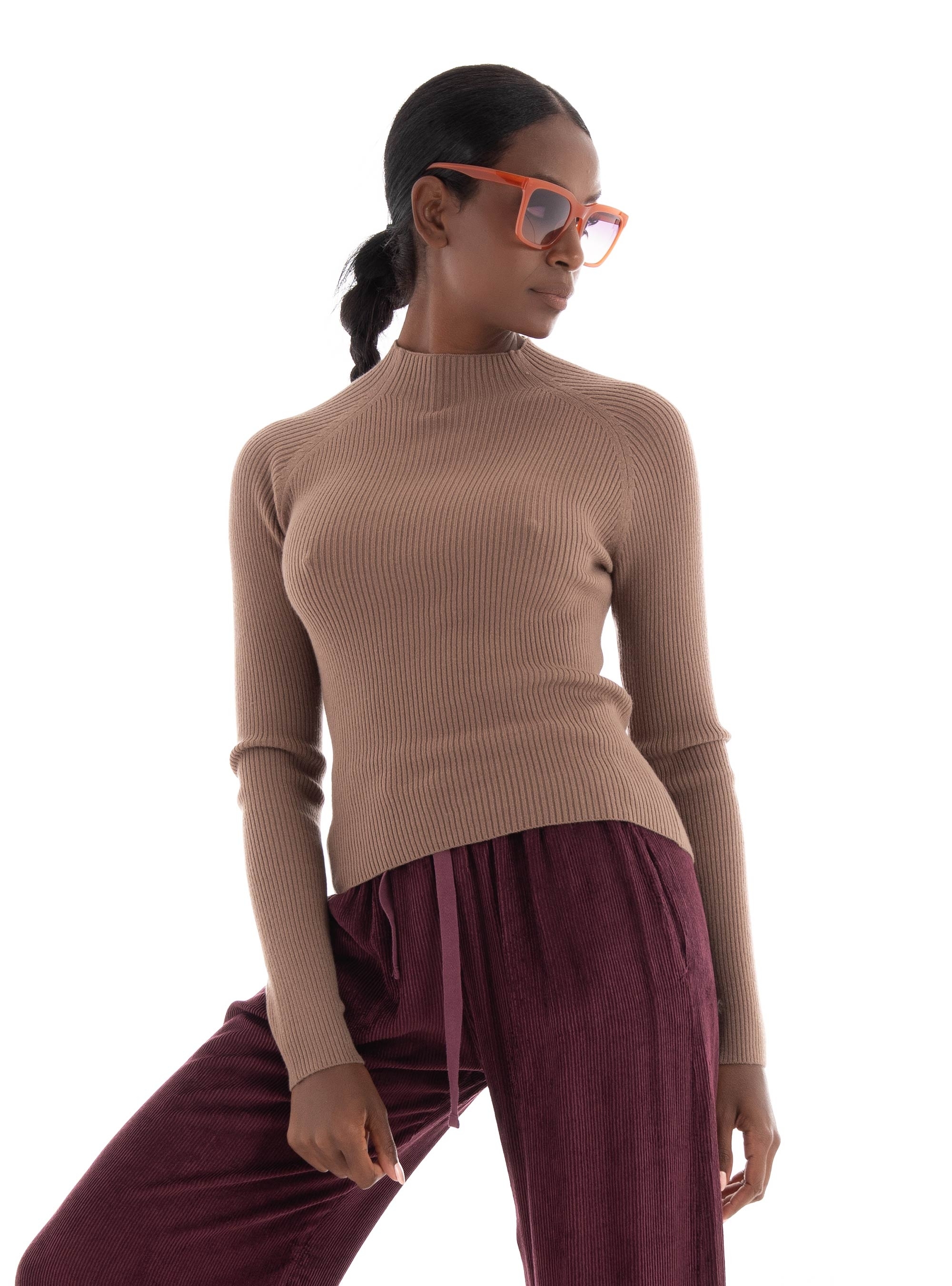 Vero Moda Evie Highneck Knit - Light Brown