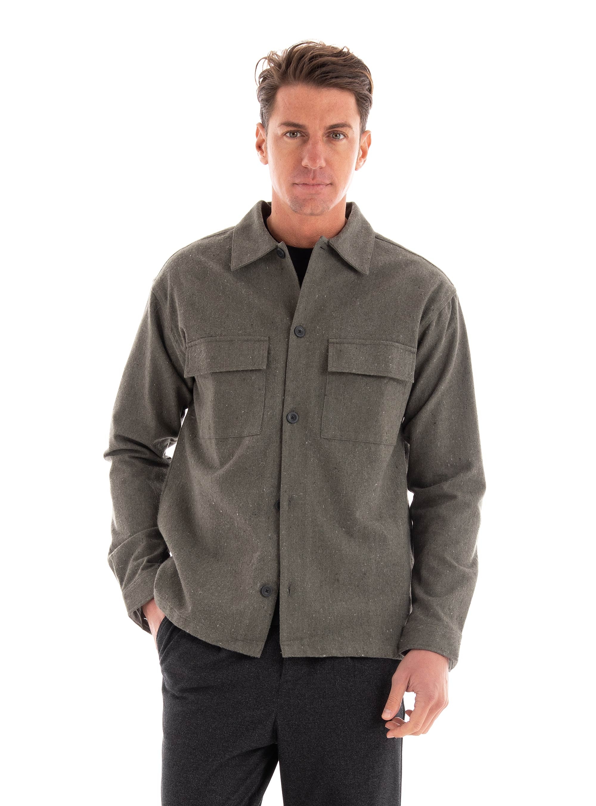 Jack & Jones Melange Overshirt - Dark Green