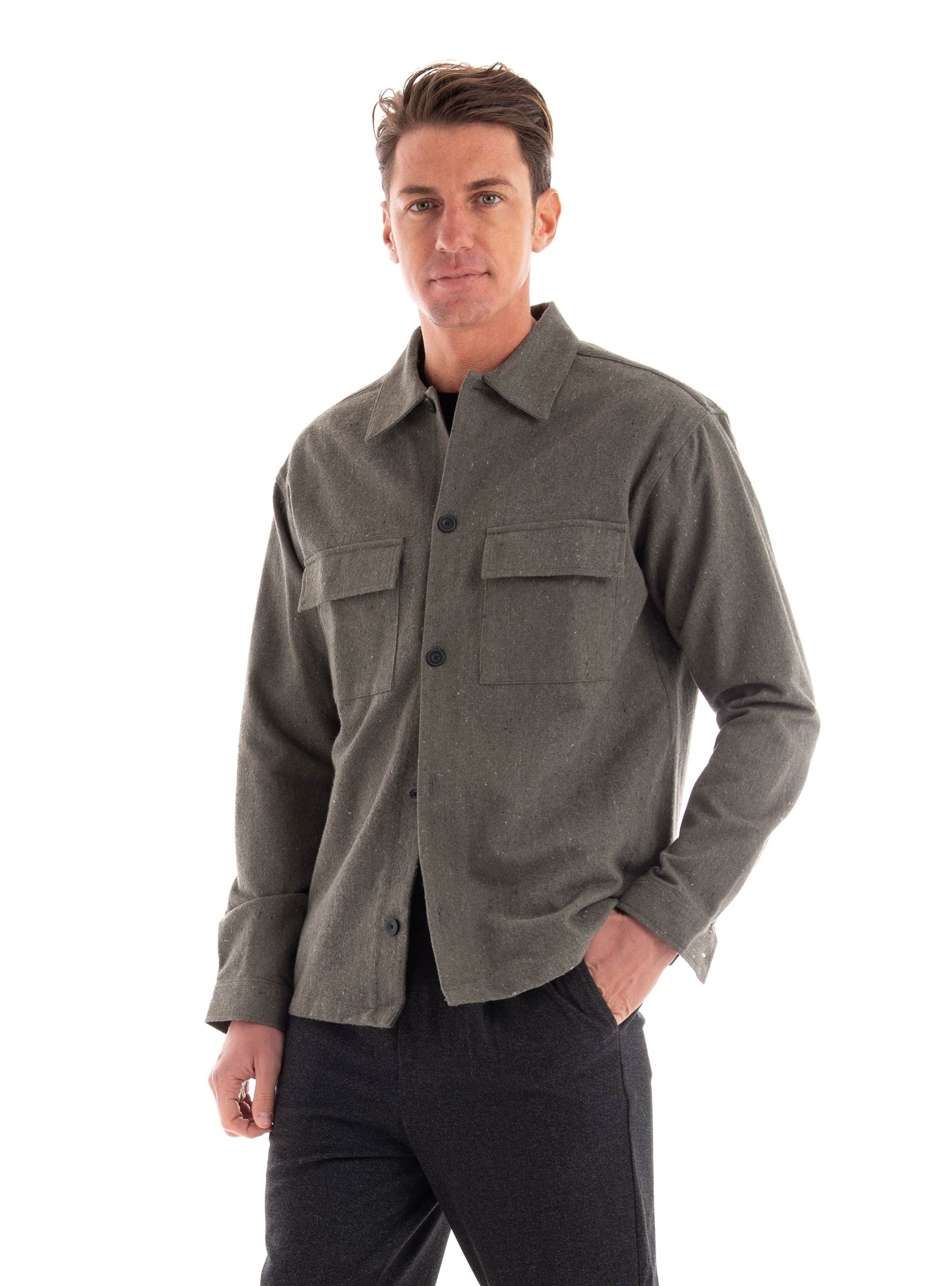 Jack & Jones Melange Overshirt - Dark Green
