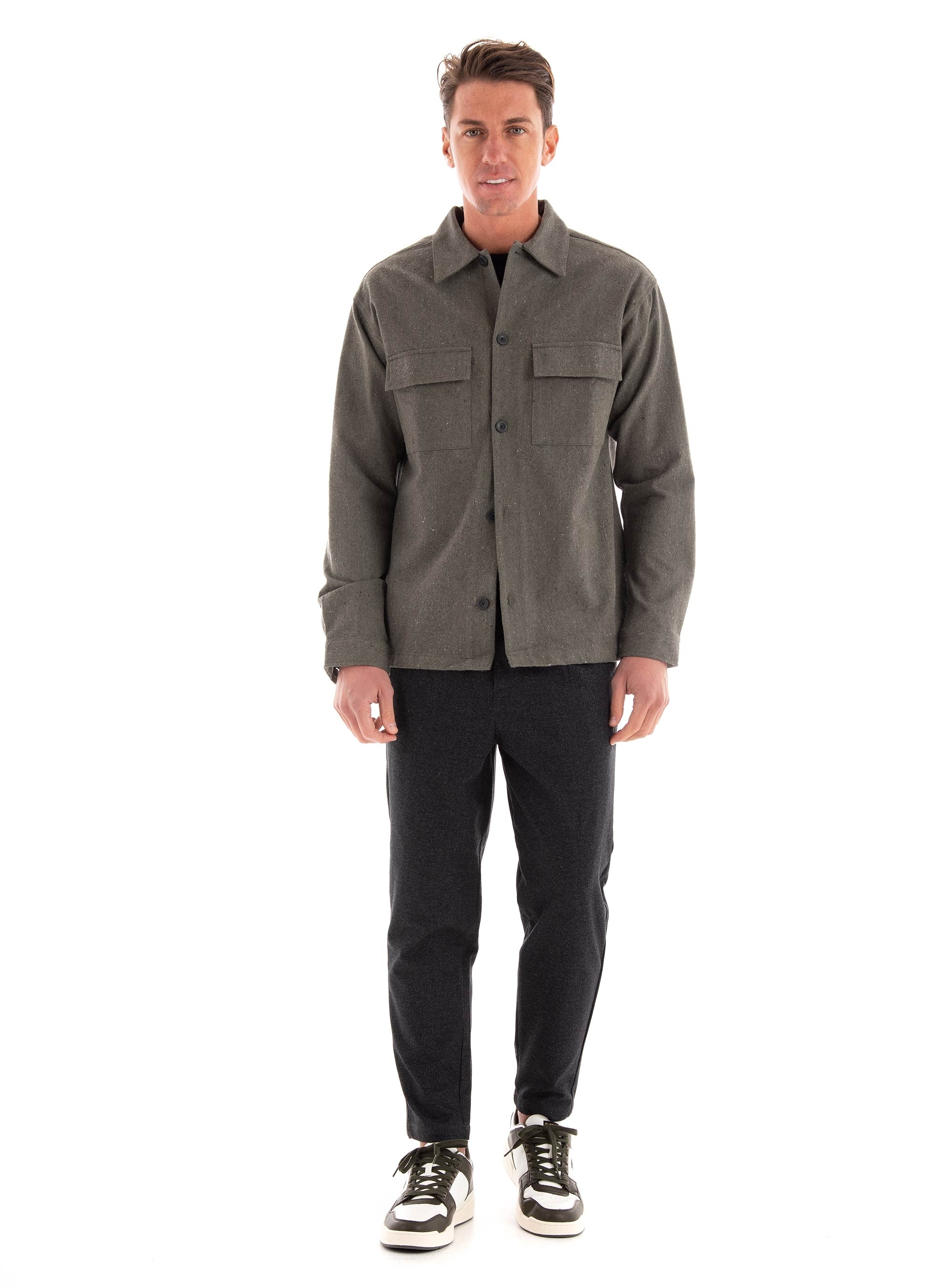 Jack & Jones Melange Overshirt - Dark Green