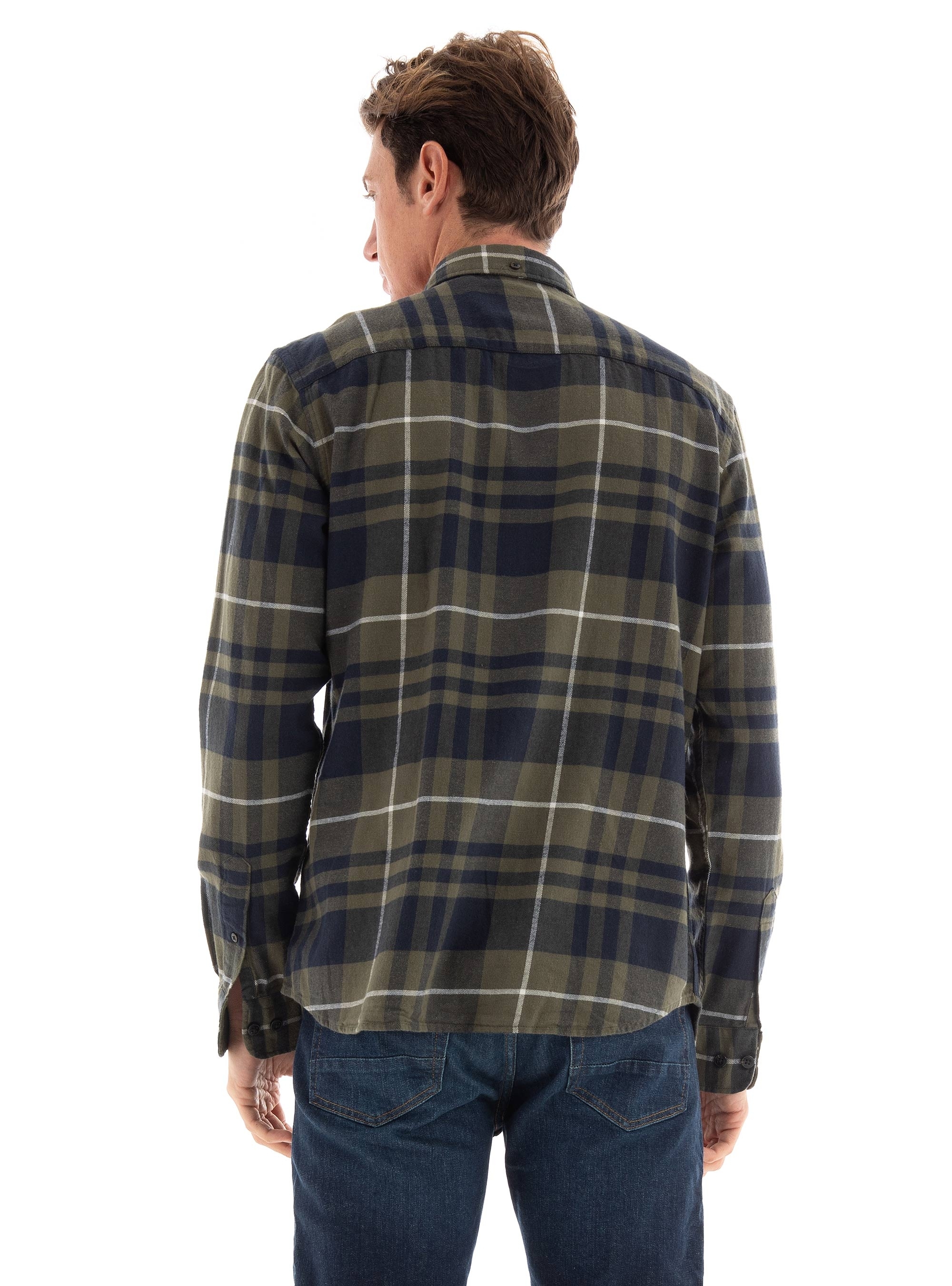 Jack & Jones Premium Brook Check Twill Shirt - Dark Olive Green