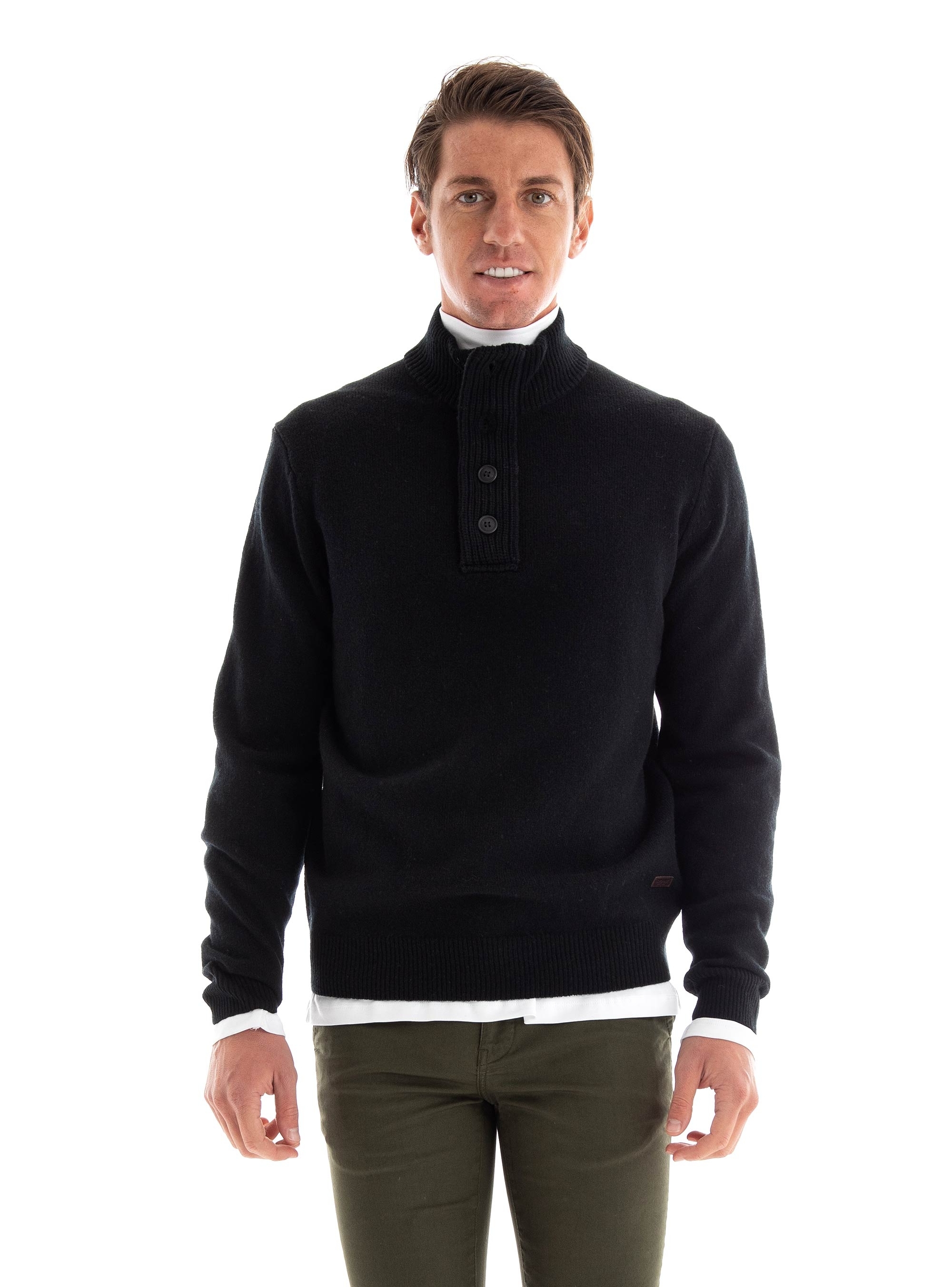 Barbour Regular Fit Patch Half Zip Knit - Black