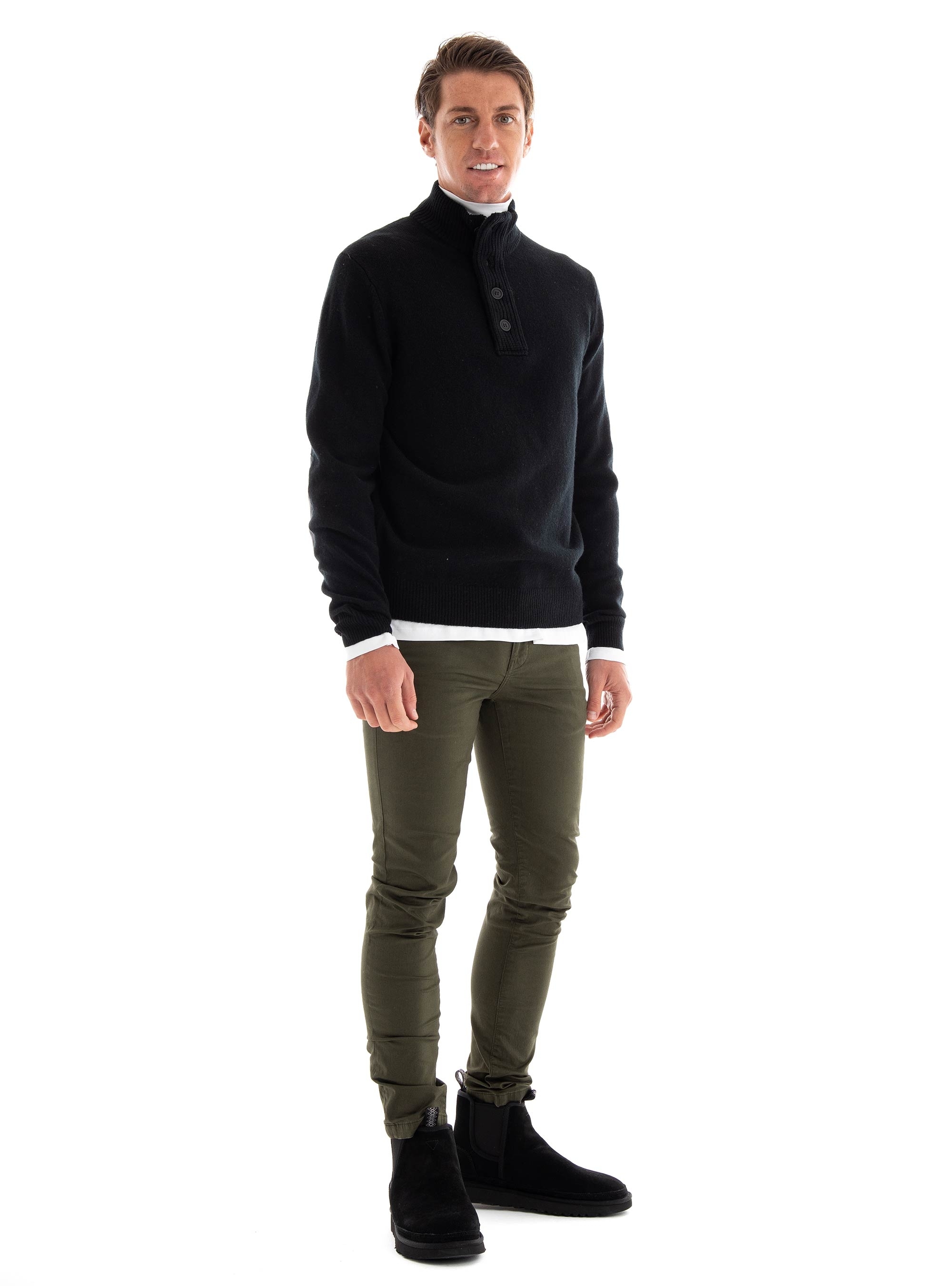 Barbour Regular Fit Patch Half Zip Knit - Black