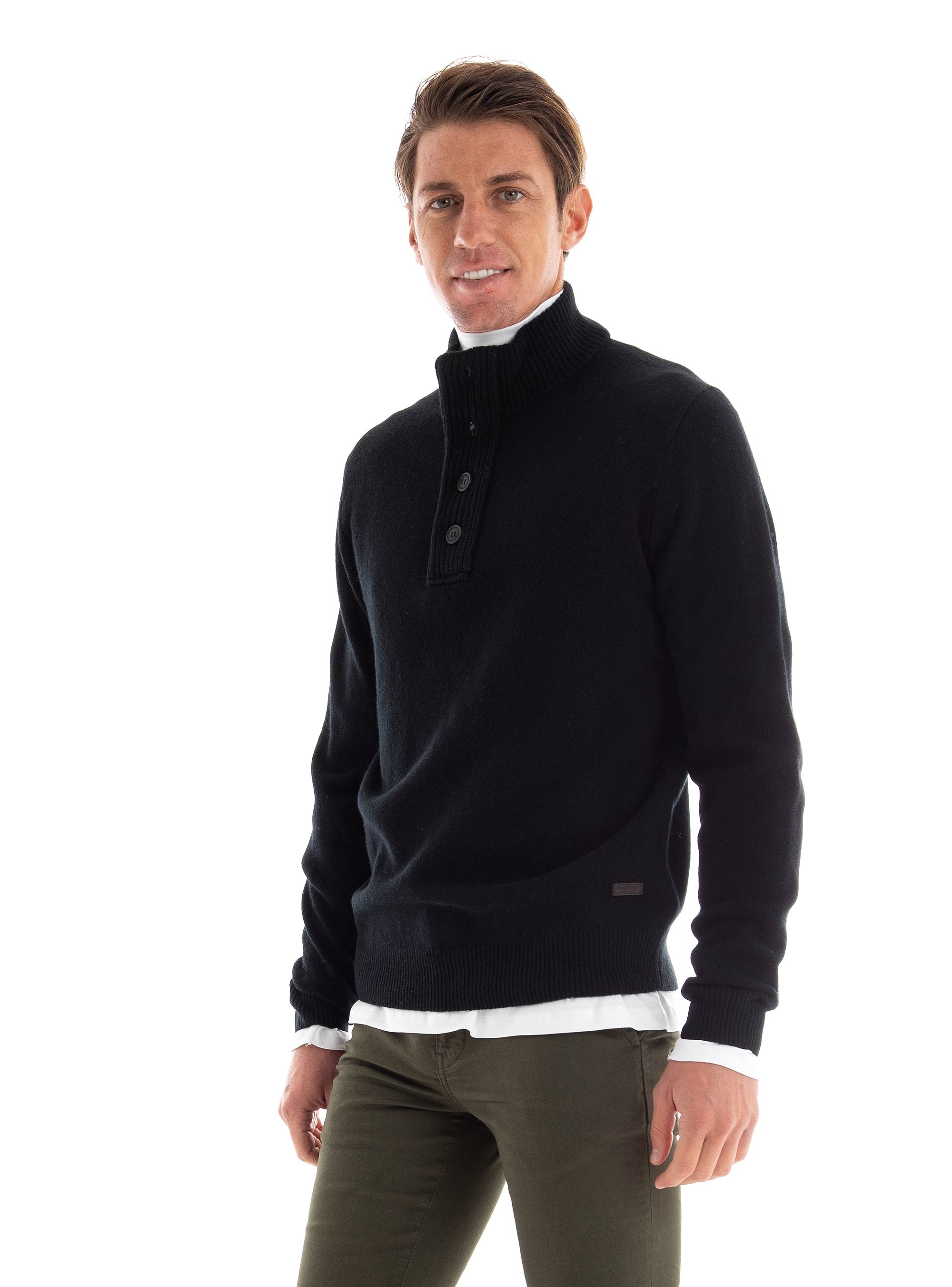 Barbour Regular Fit Patch Half Zip Knit - Black