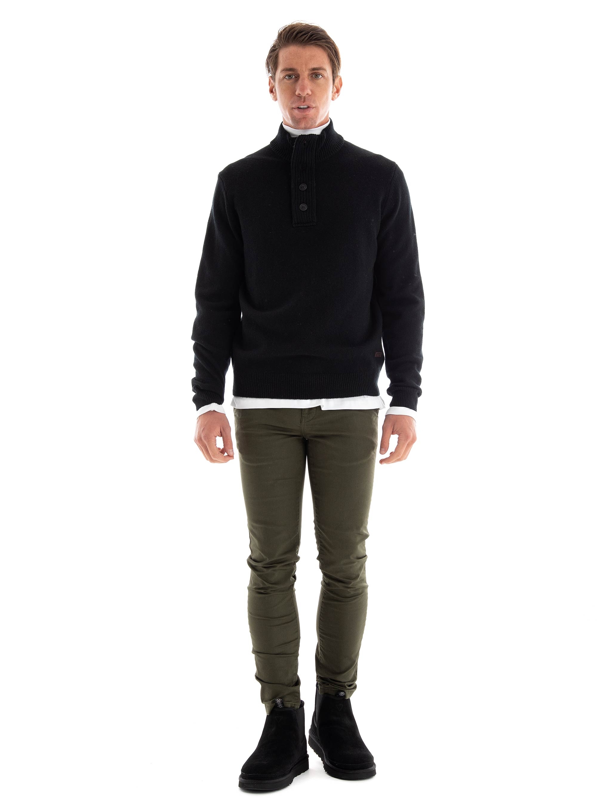 Barbour Regular Fit Patch Half Zip Knit - Black