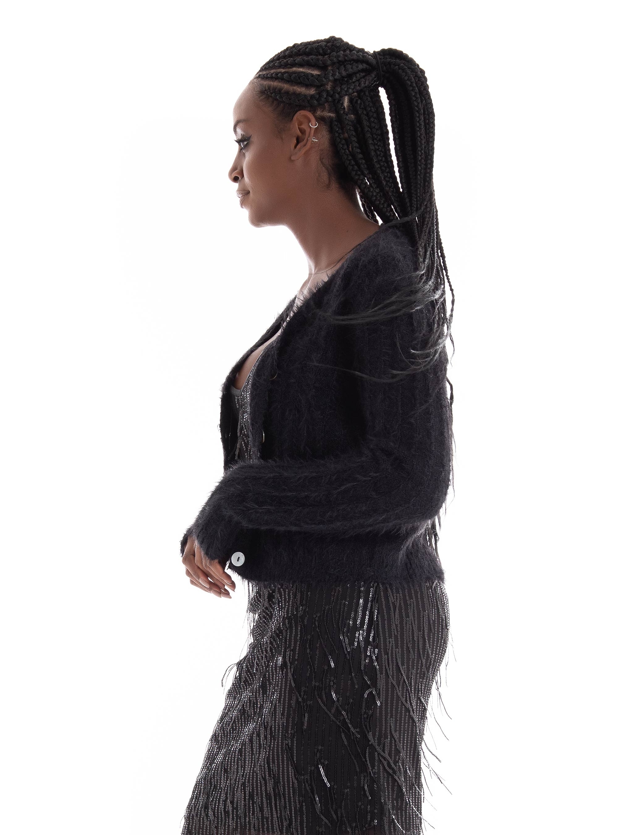 Vero Moda Lapoilu V-Neck Knit Cardigan - Black