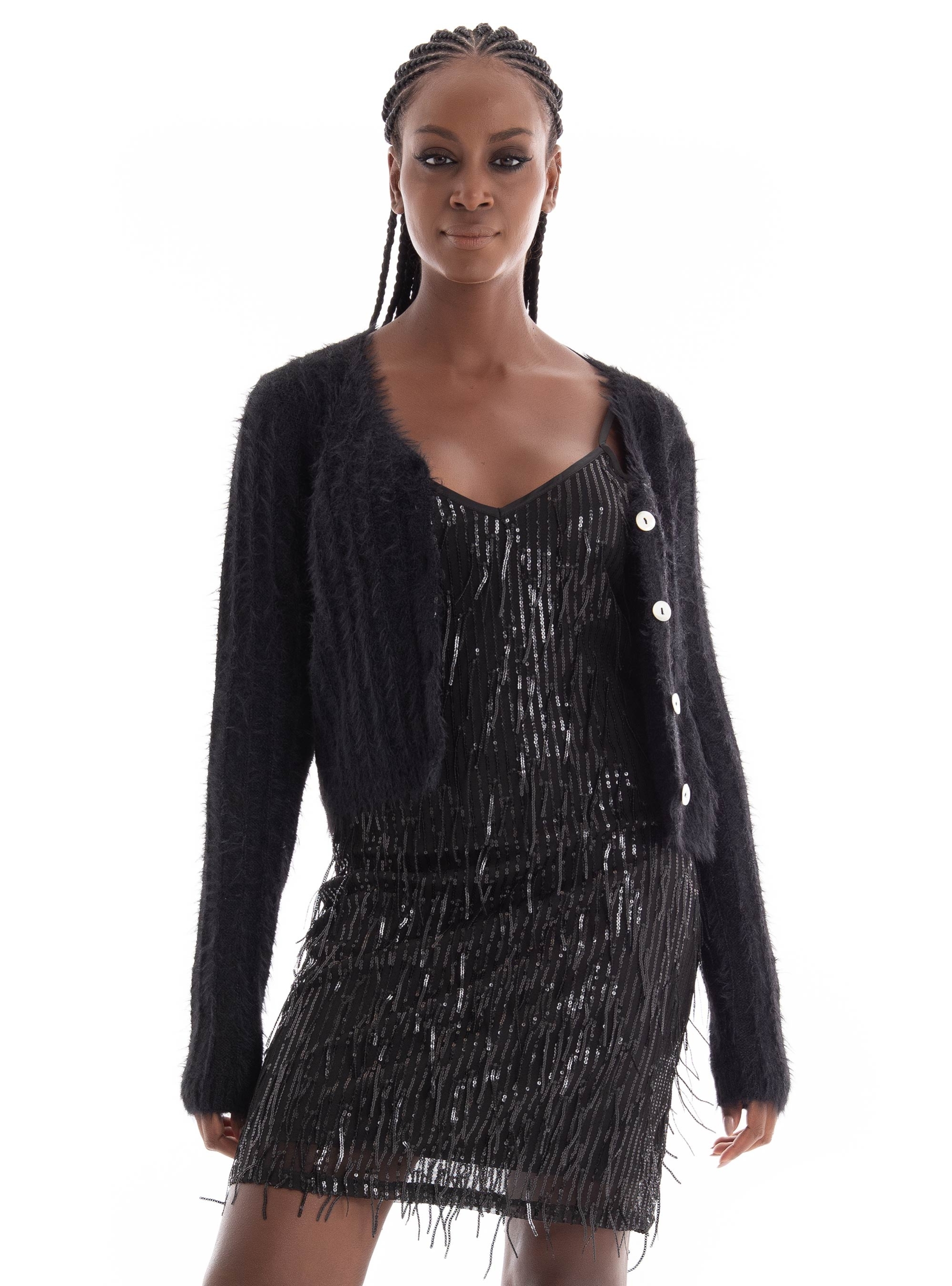 Vero Moda Lapoilu V-Neck Knit Cardigan - Black