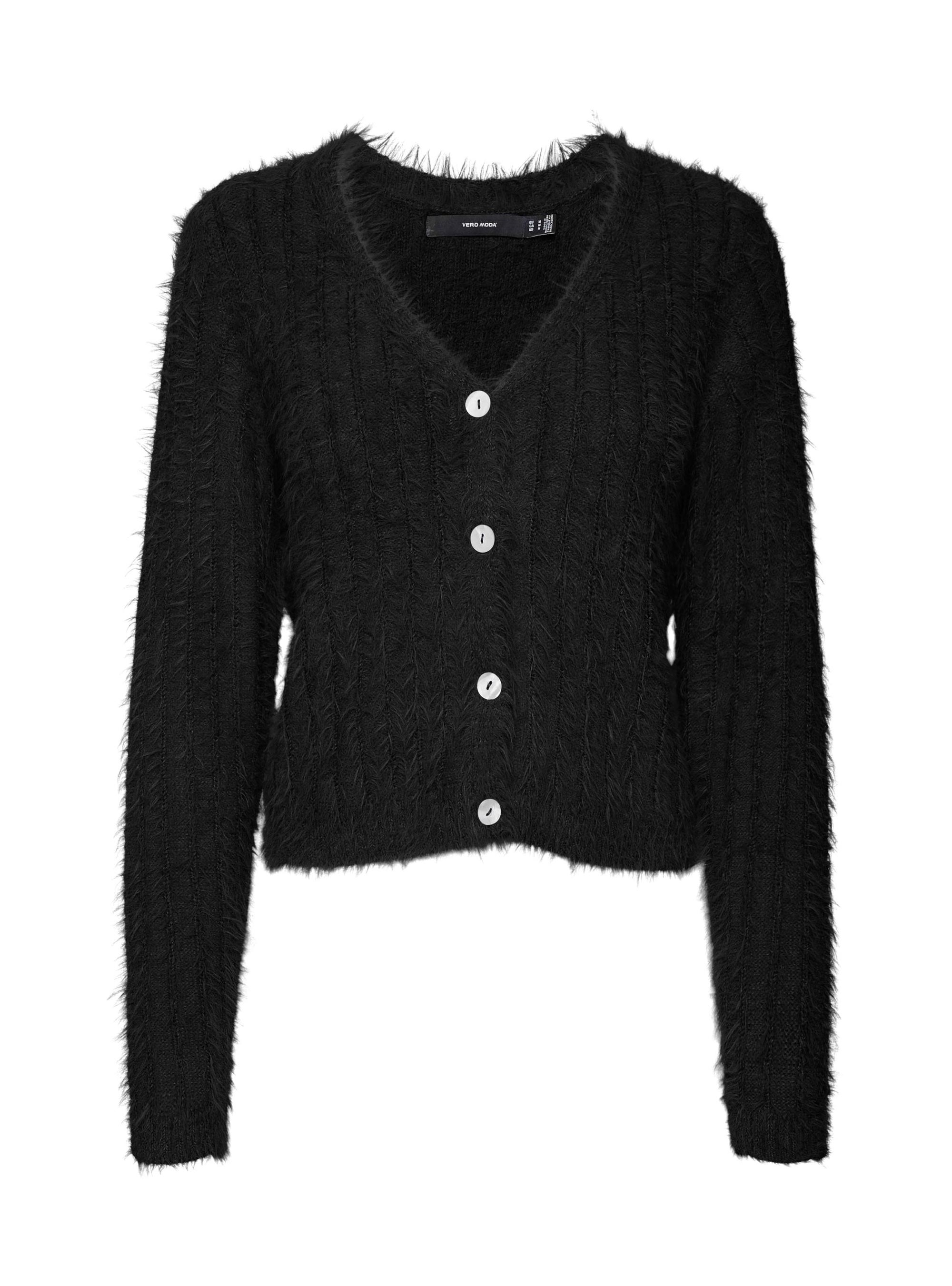 Vero Moda Lapoilu V-Neck Knit Cardigan - Black