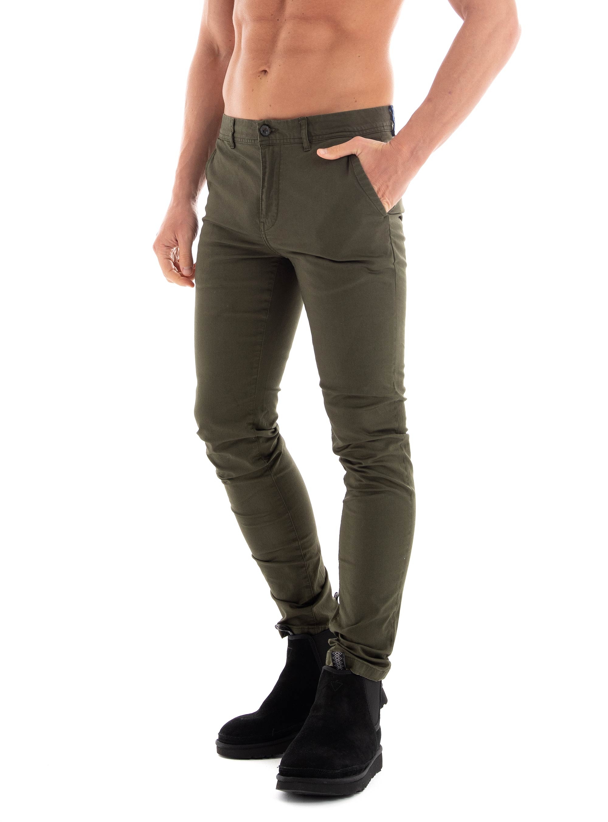 Scotch & Soda Mott Super Slim Fit Chino Pants - Olive