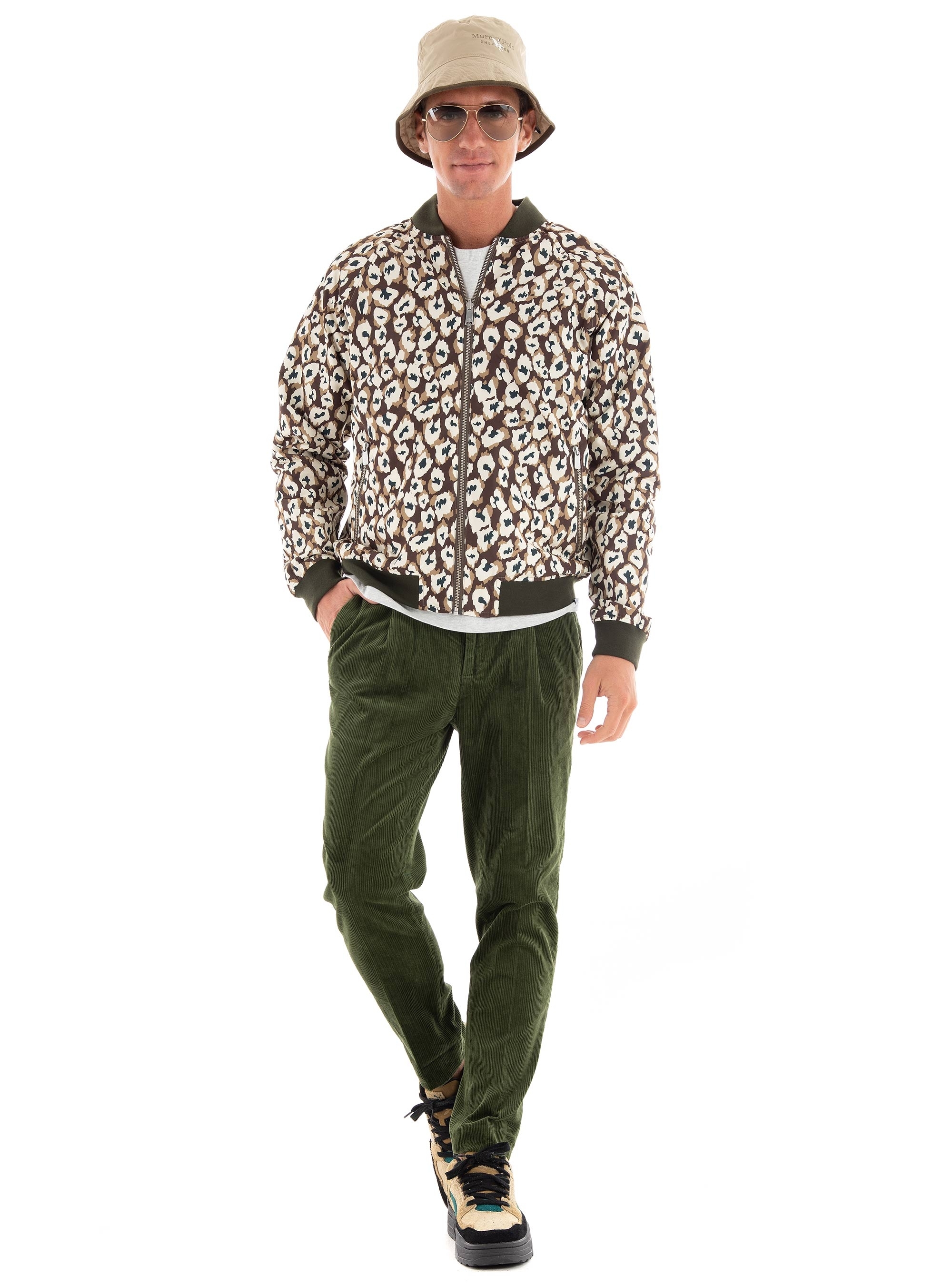 Scotch & Soda Blake Corduroy Pleated Chino Pants - Dark Olive Green
