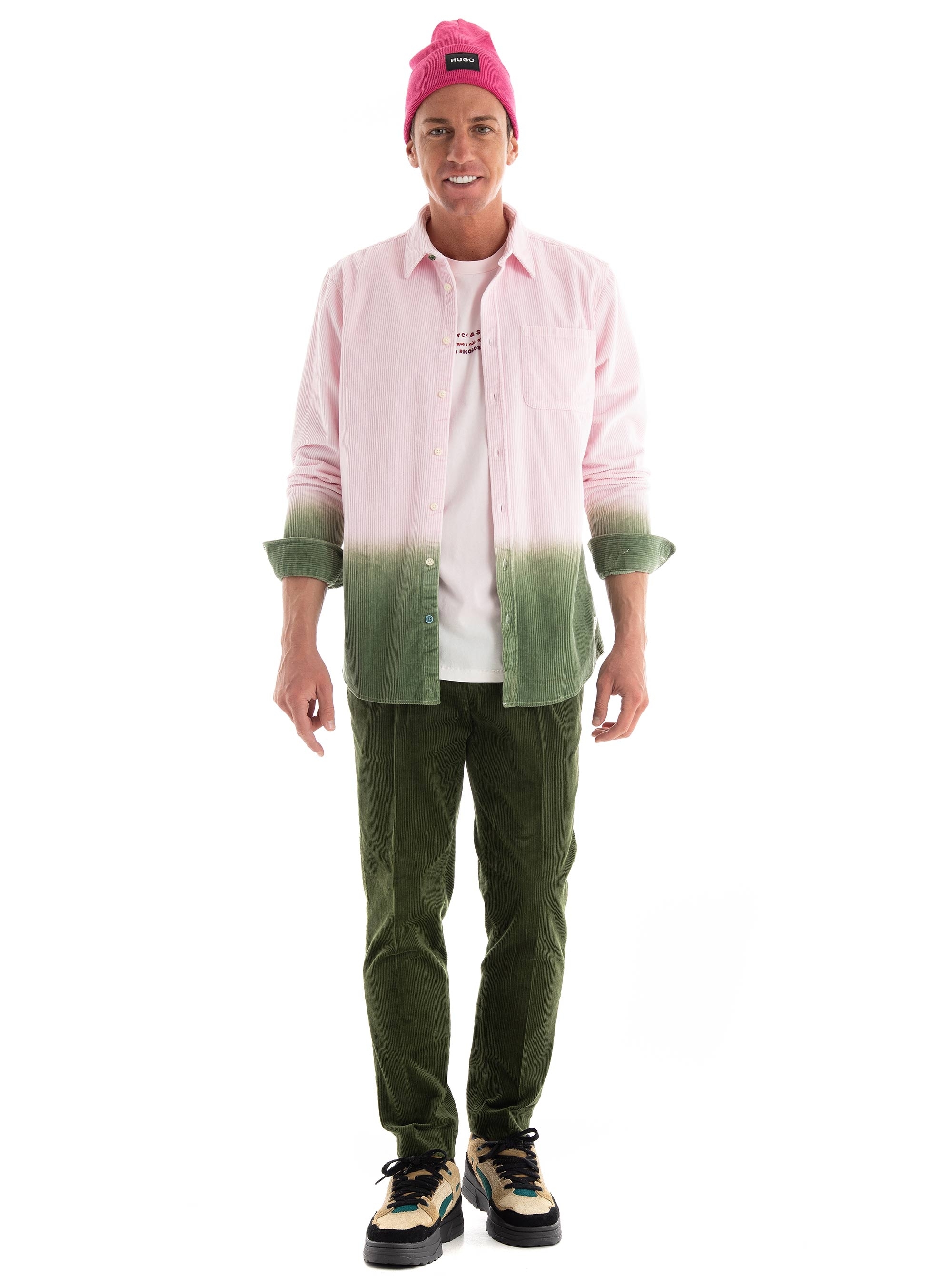 Scotch & Soda Blake Corduroy Pleated Chino Pants - Dark Olive Green