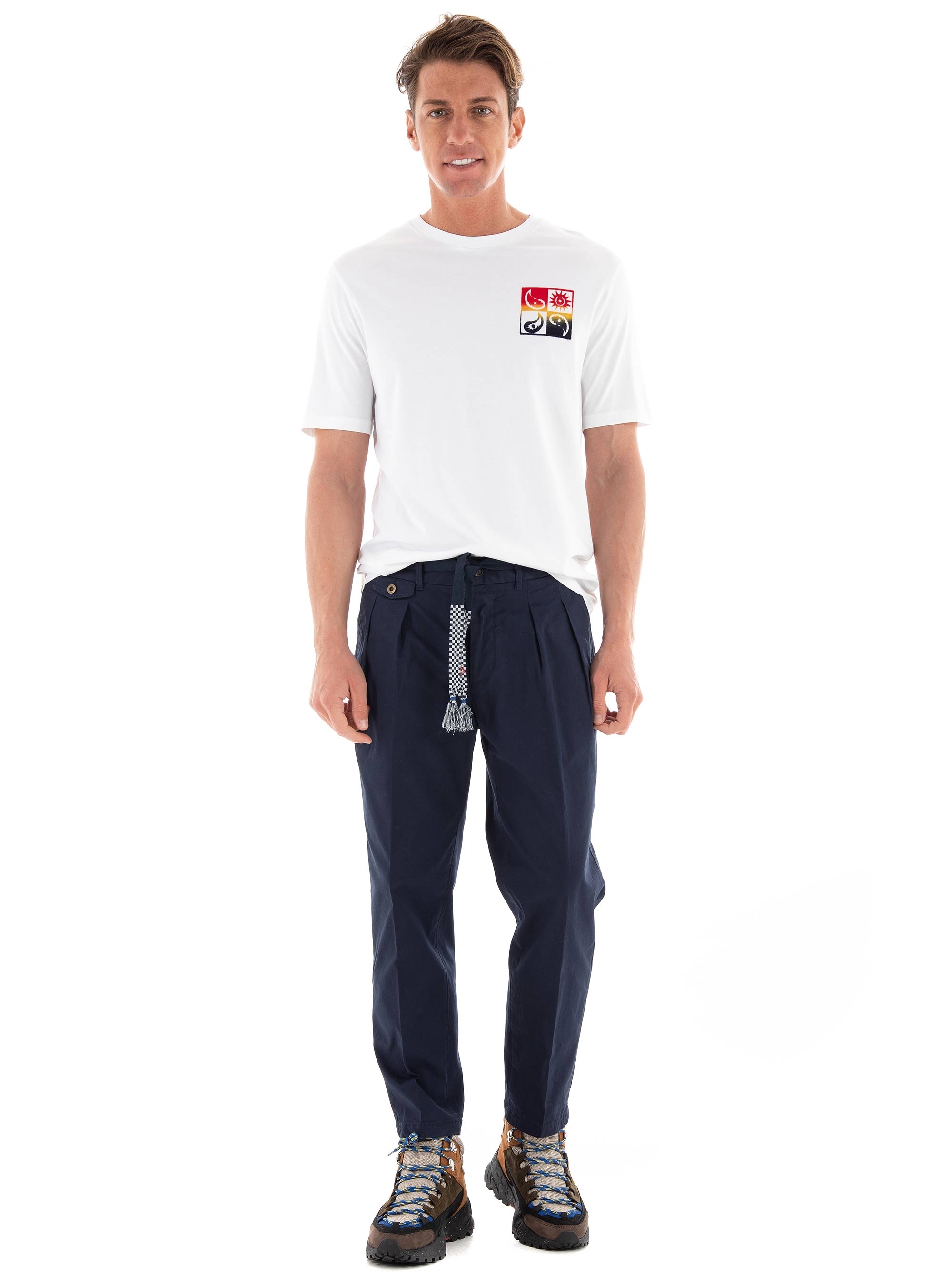 Scotch & Soda Balloon Fit Twill Pleated Chino Pants - Dark Blue