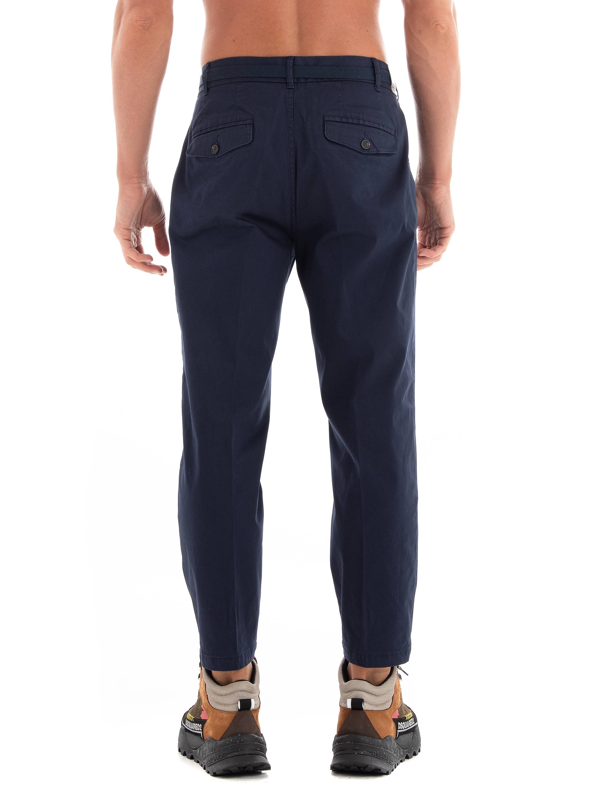 Scotch & Soda Balloon Fit Twill Pleated Chino Pants - Dark Blue