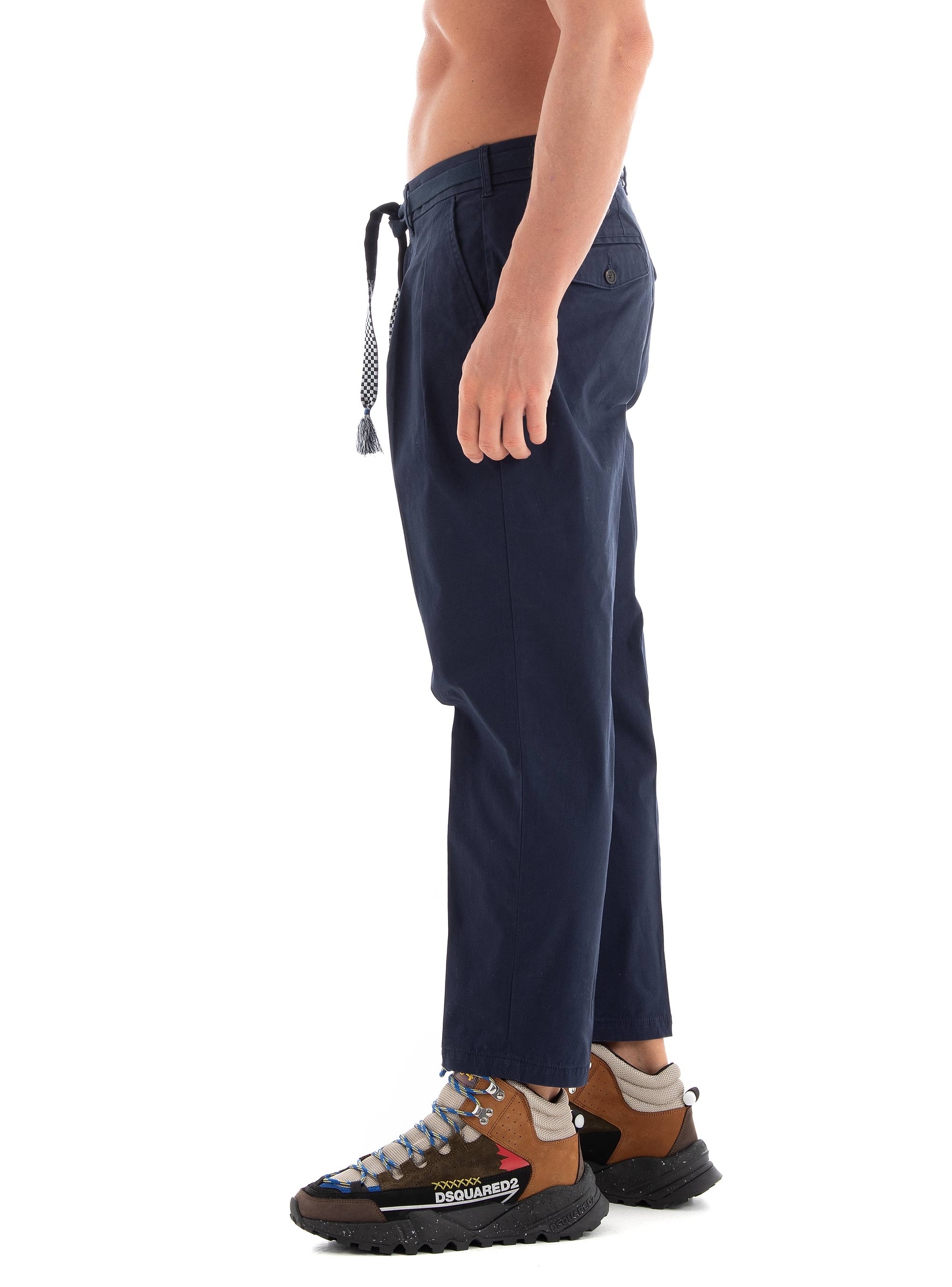 Scotch & Soda Balloon Fit Twill Pleated Chino Pants - Dark Blue