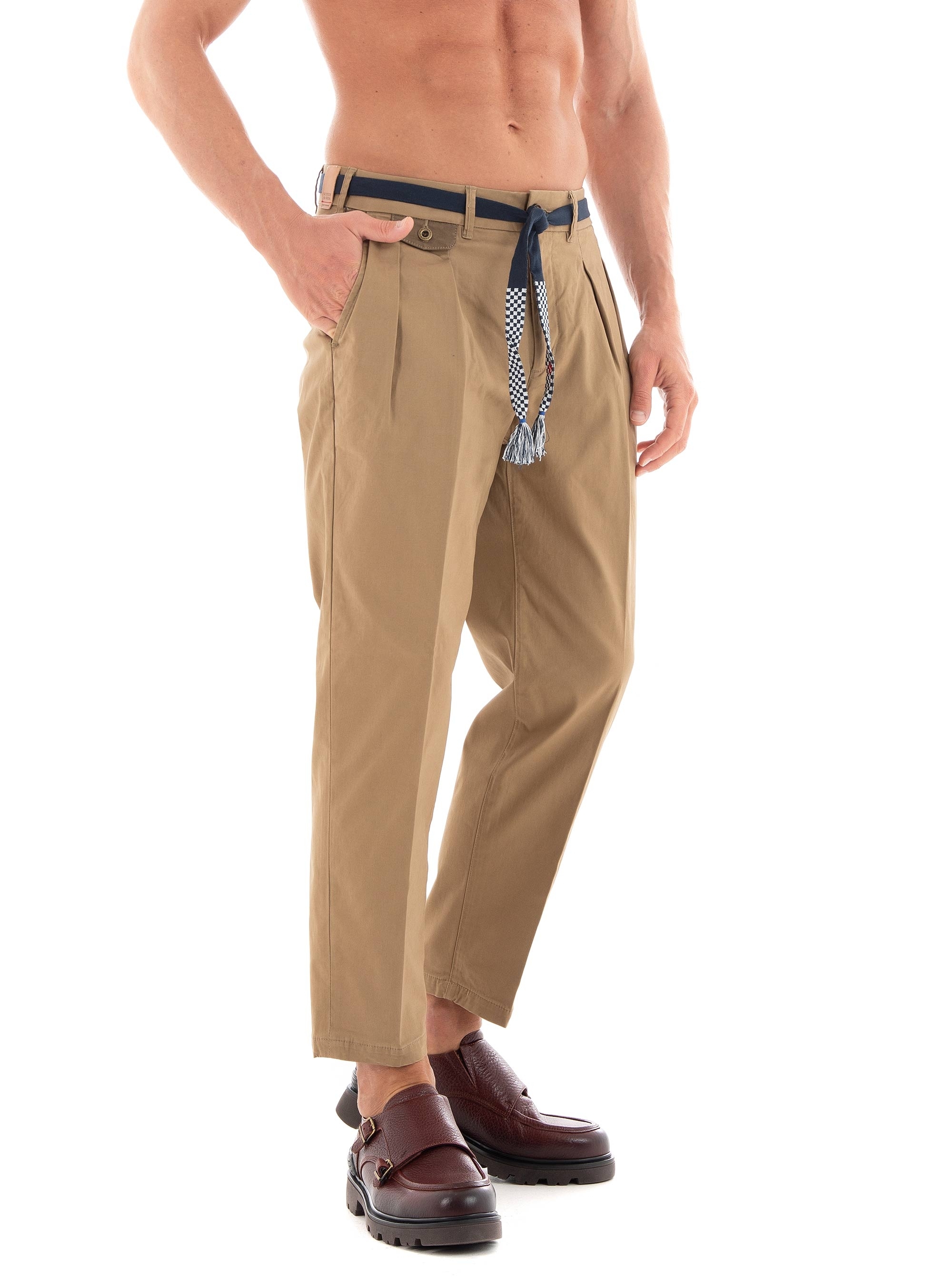 Scotch & Soda Balloon Fit Twill Pleated Chino Pants - Taupe