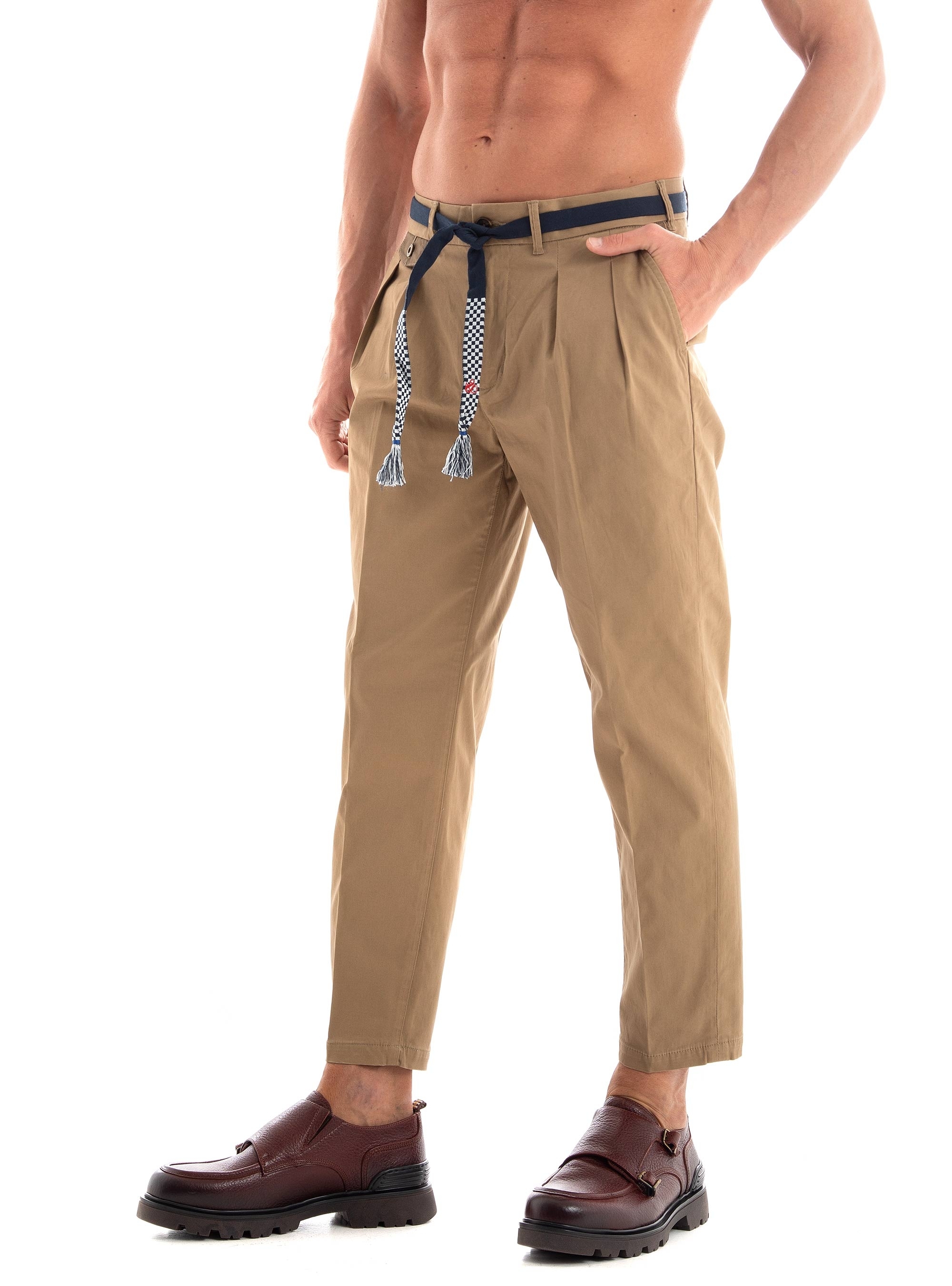 Scotch & Soda Balloon Fit Twill Pleated Chino Pants - Taupe