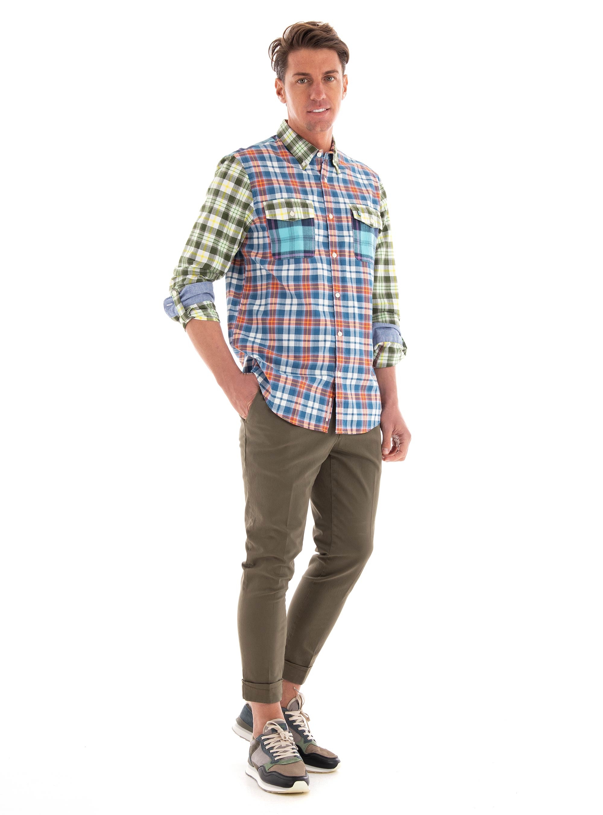 Scotch & Soda Lightweight Flannel Checked Shirt - Green