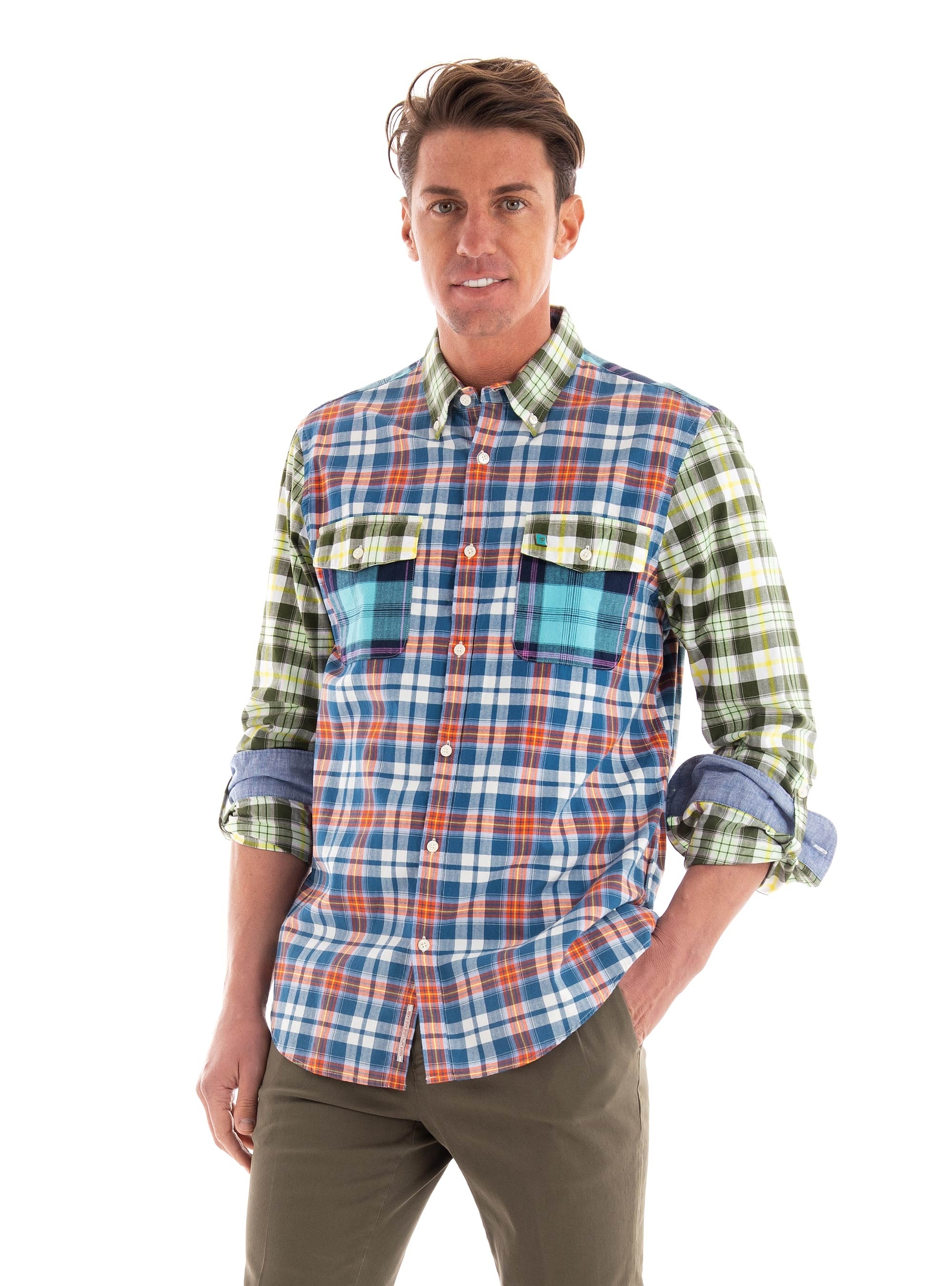 Scotch & Soda Lightweight Flannel Checked Shirt - Green