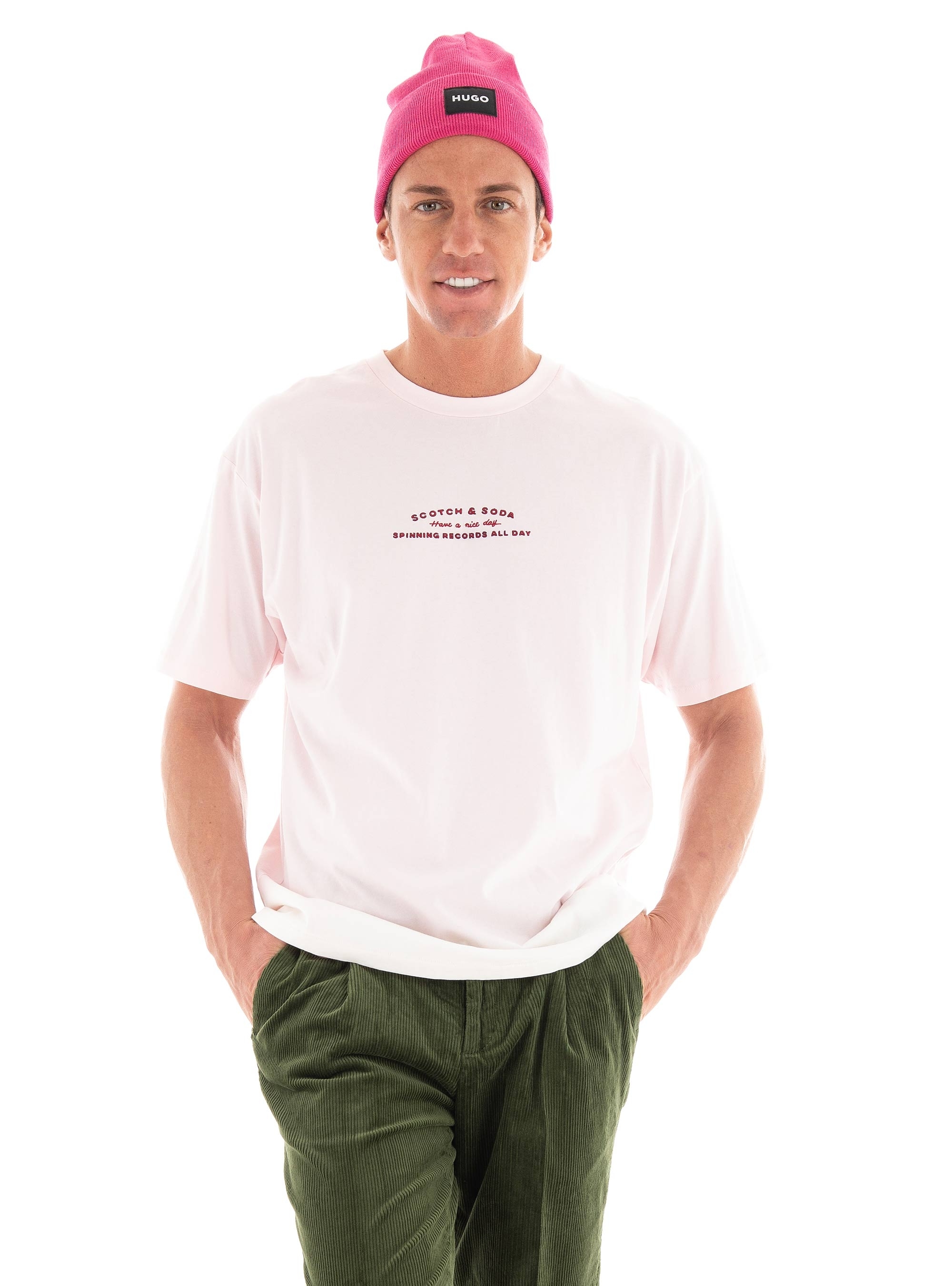 Scotch & Soda Relaxed Fit Gradient T-Shirt - Light Pink