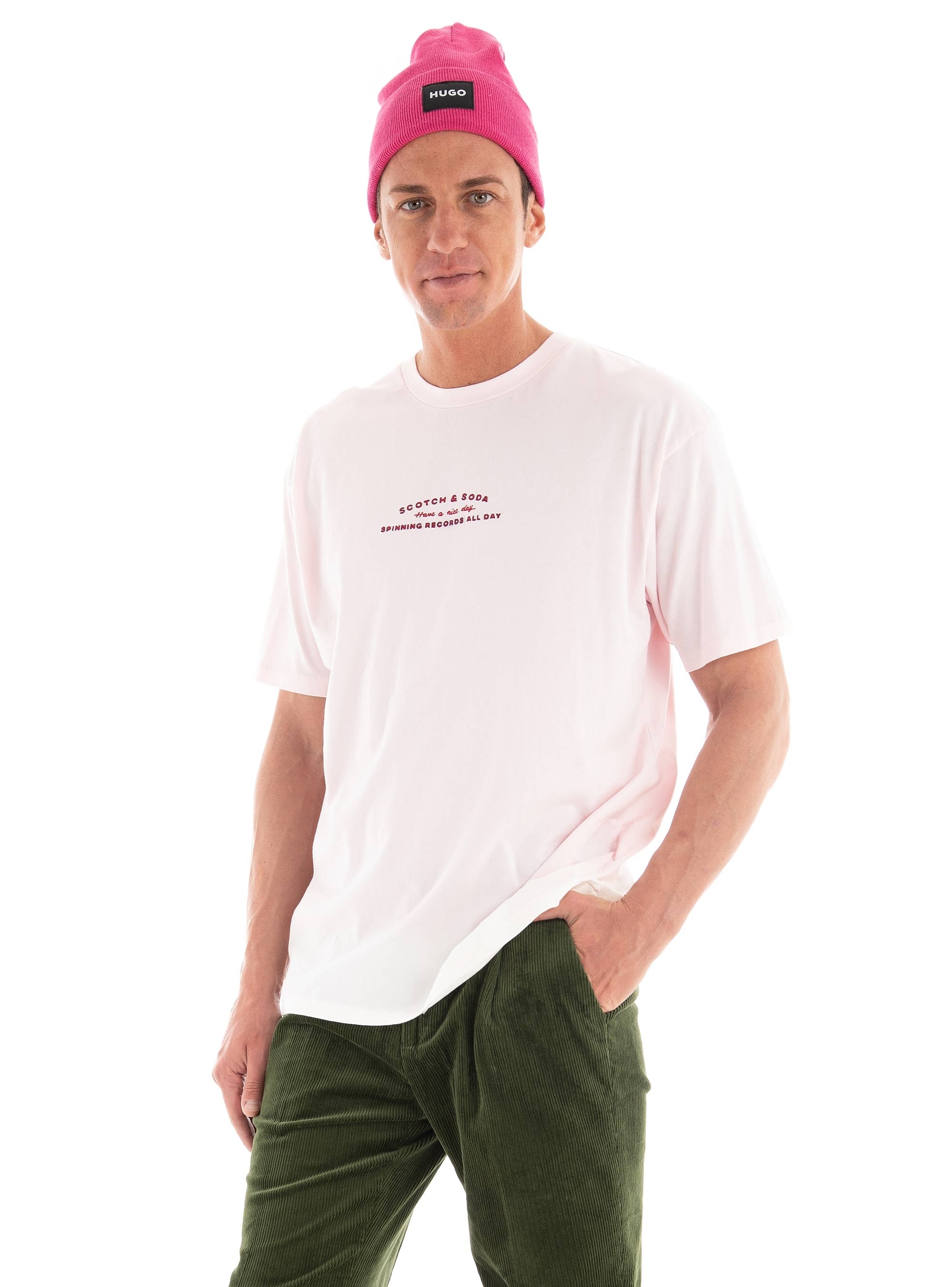 Scotch & Soda Relaxed Fit Gradient T-Shirt - Light Pink