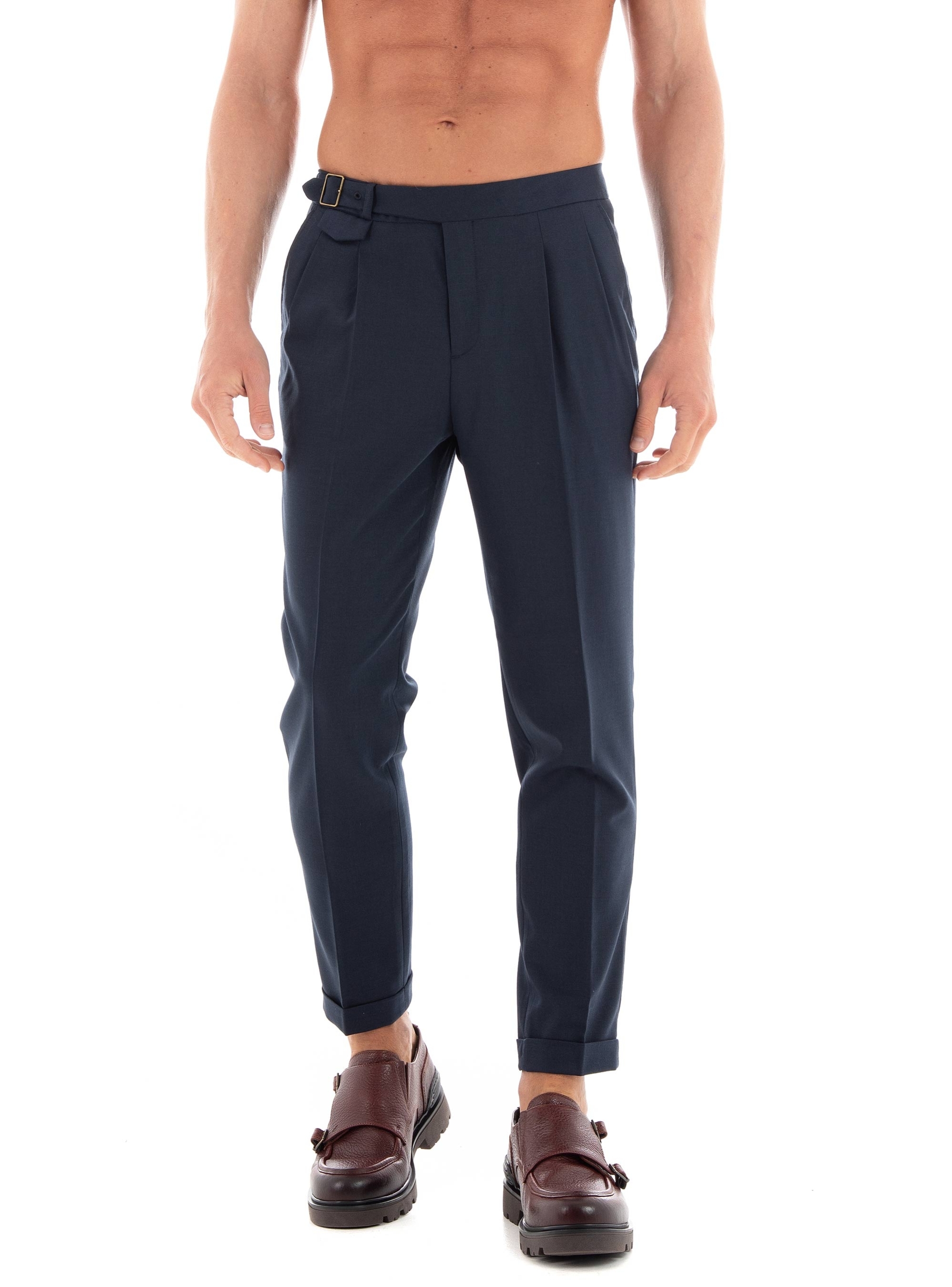Scotch & Soda Twill Pleated Chino Pants - Dark Blue