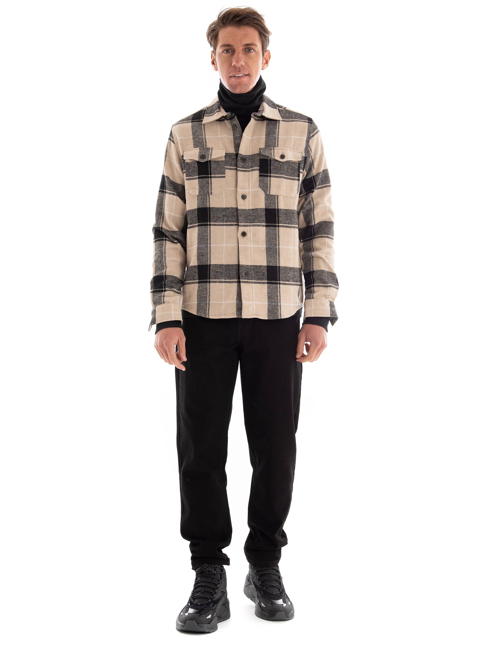 Les Deux Lennon Check Shirt - Light Beige