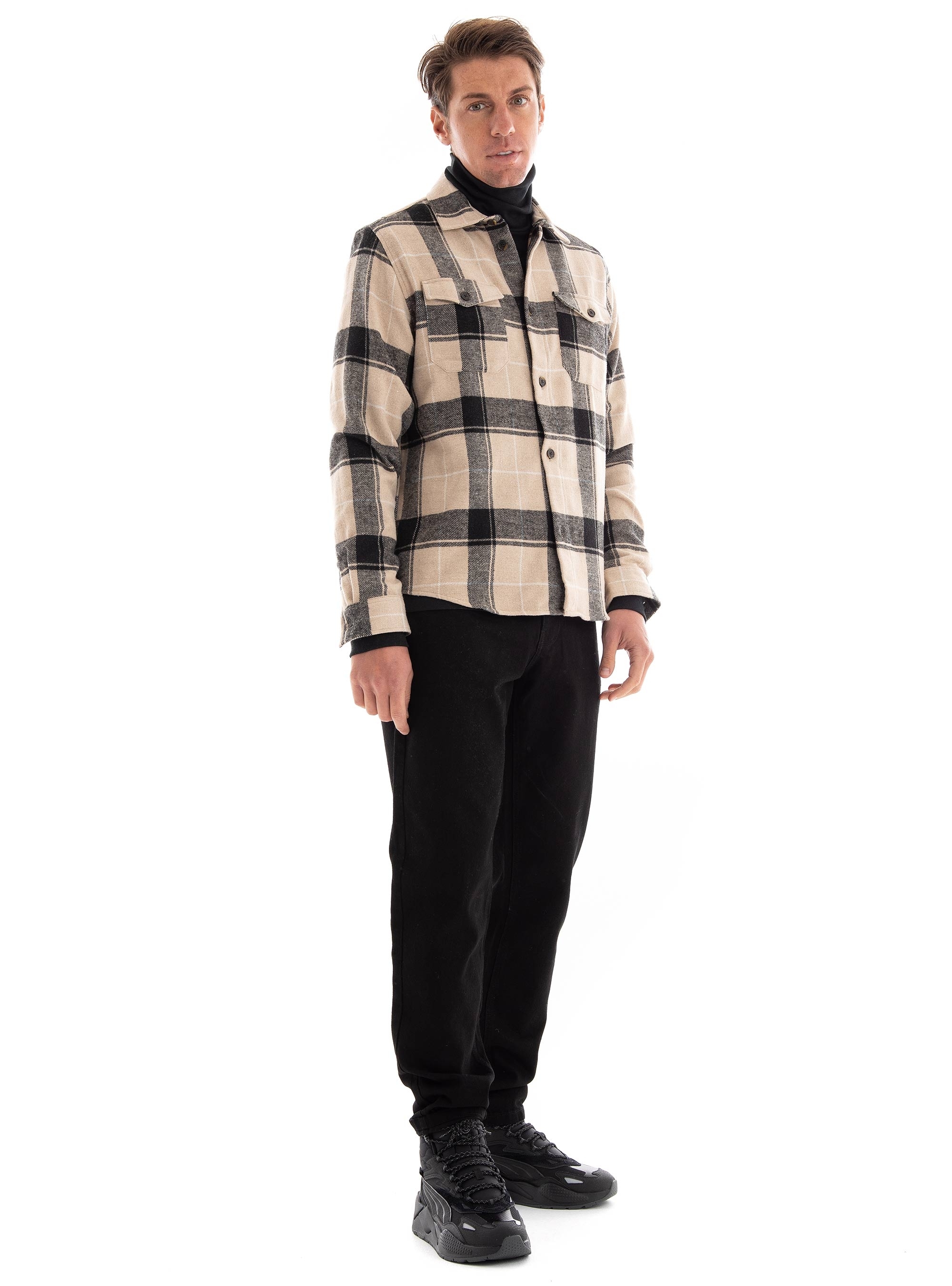 Les Deux Lennon Check Shirt - Light Beige