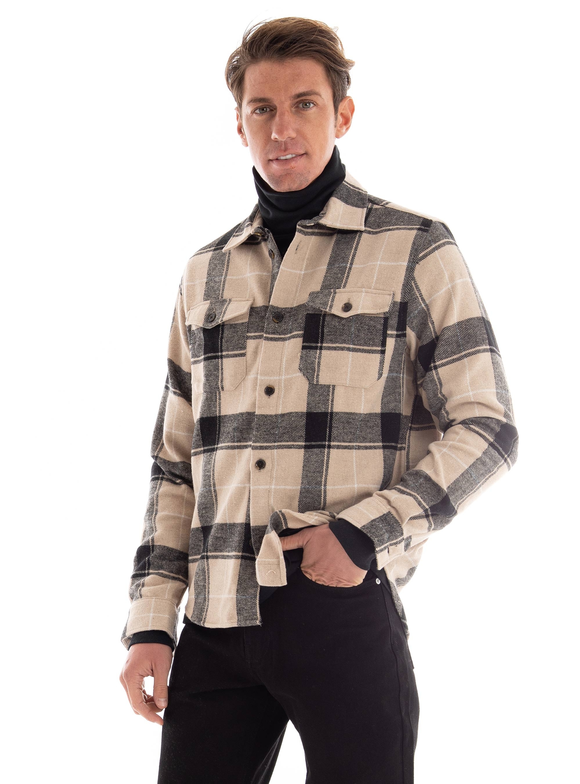 Les Deux Lennon Check Shirt - Light Beige