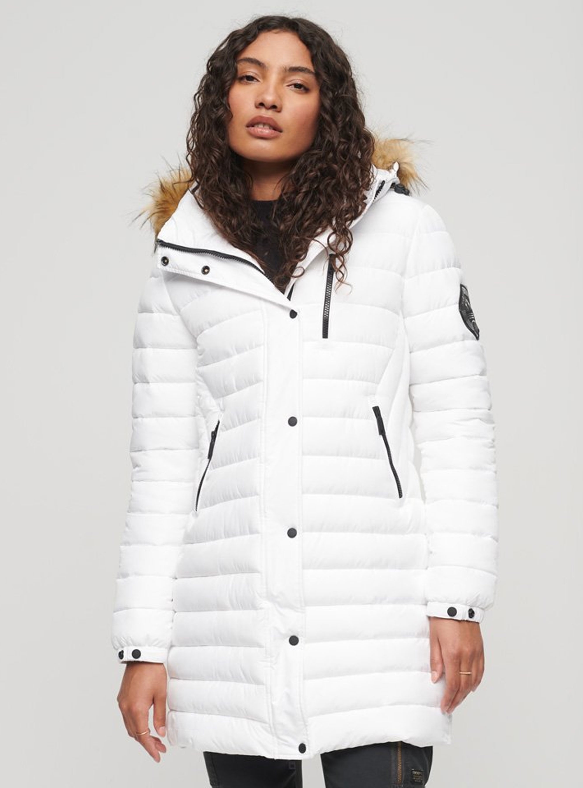 Superdry Fuji Hooded Puffer Jacket - White
