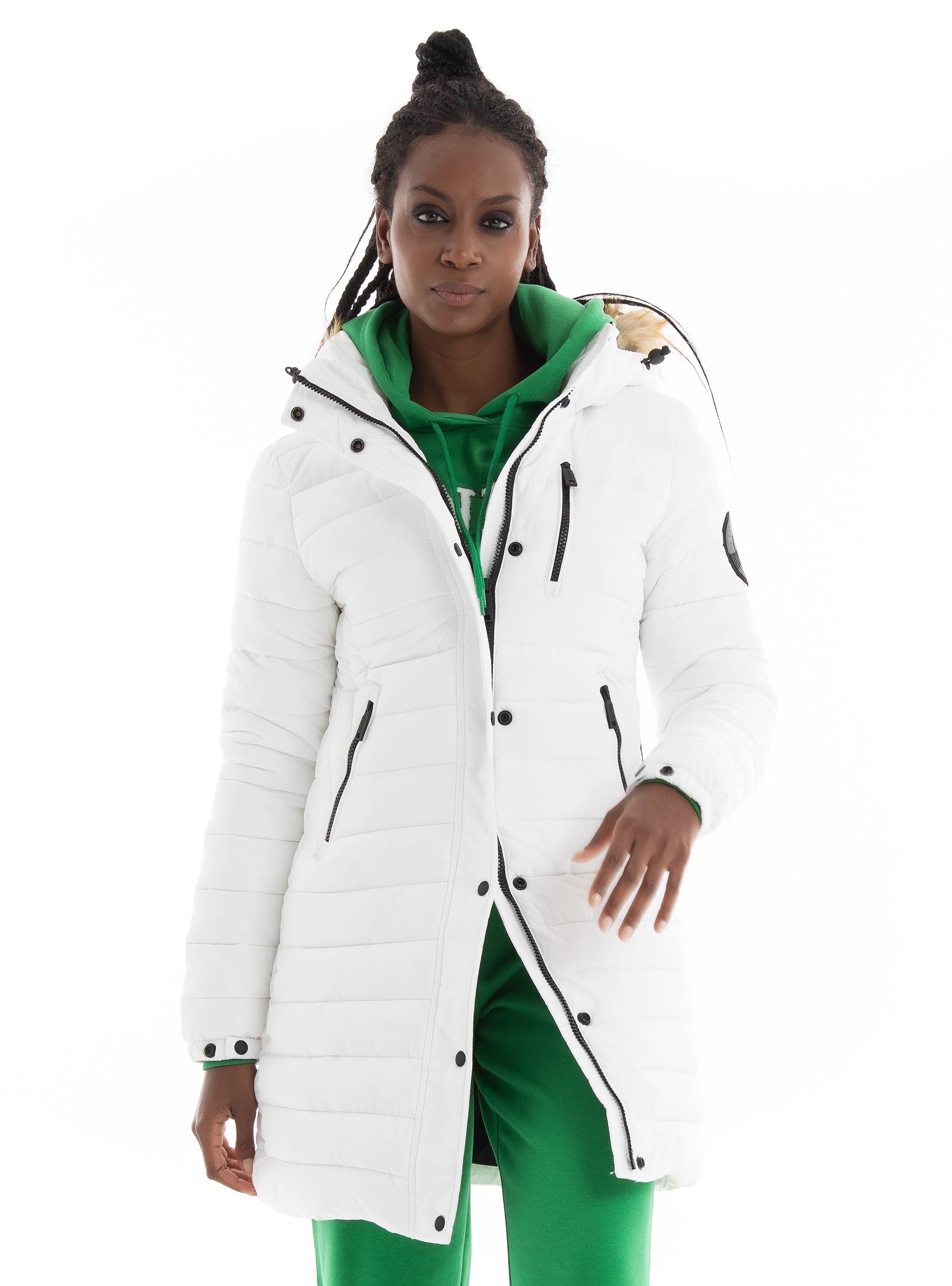 Superdry Fuji Hooded Puffer Jacket - White