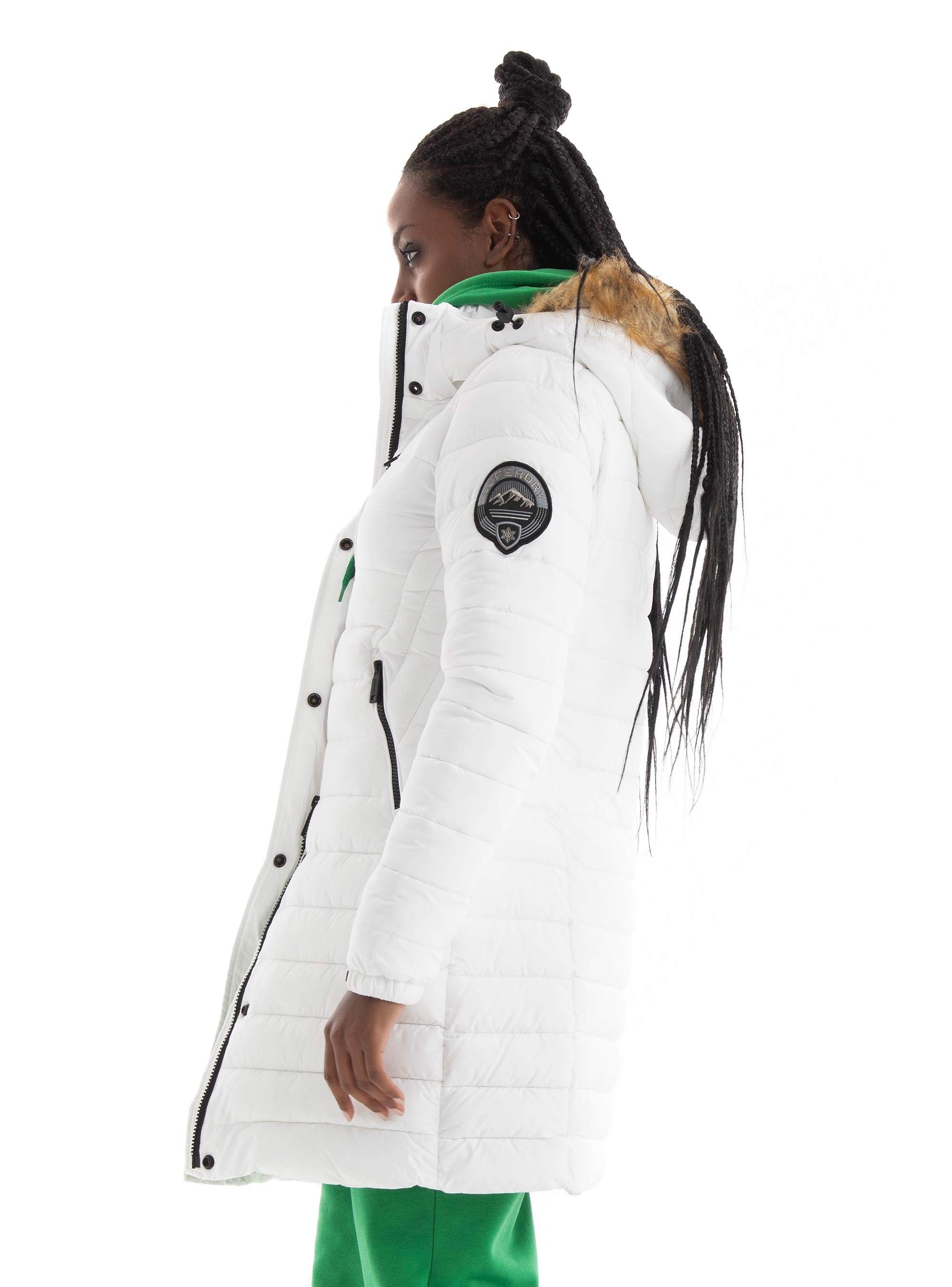Superdry Fuji Hooded Puffer Jacket - White
