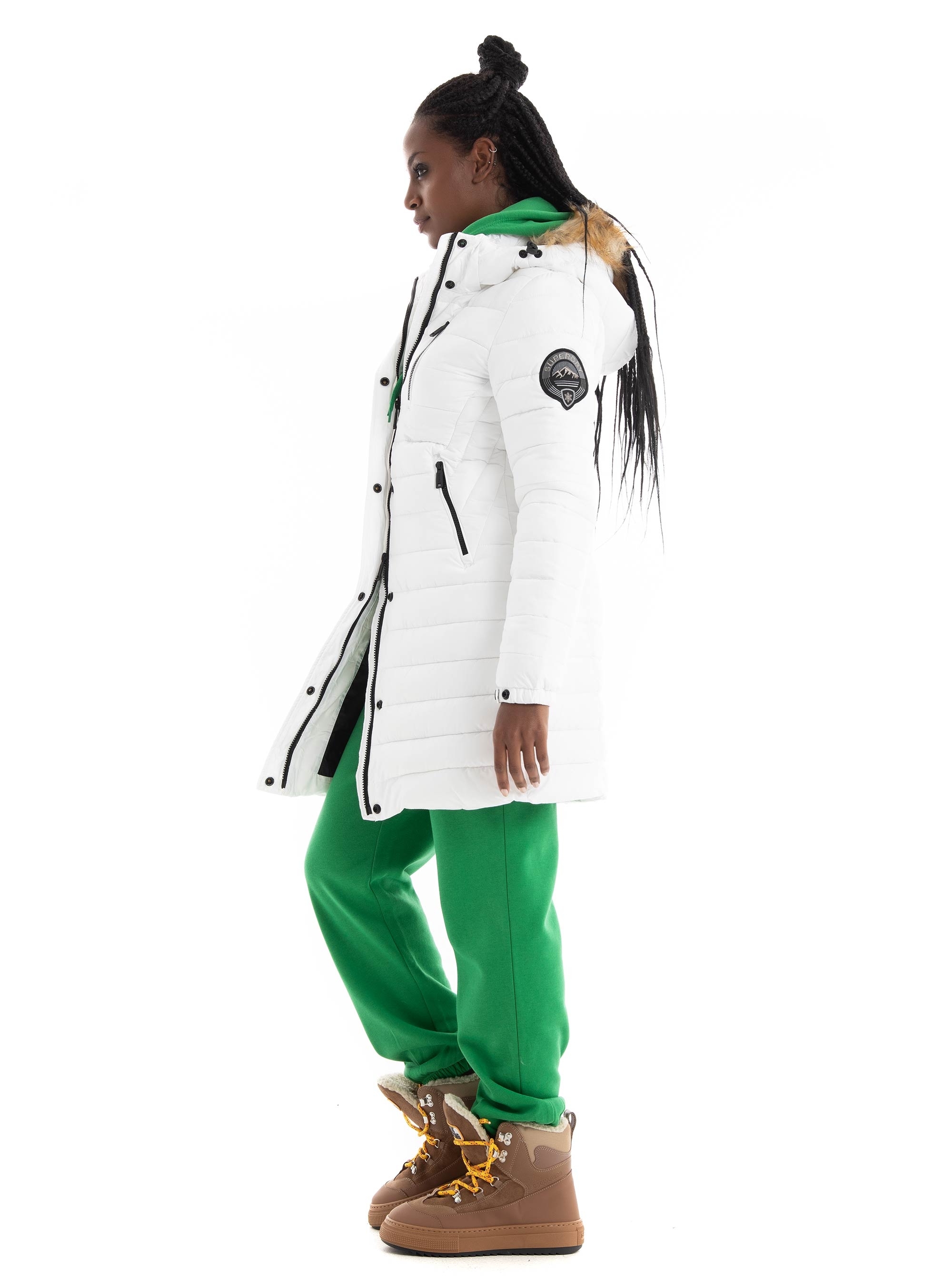 Superdry Fuji Hooded Puffer Jacket - White