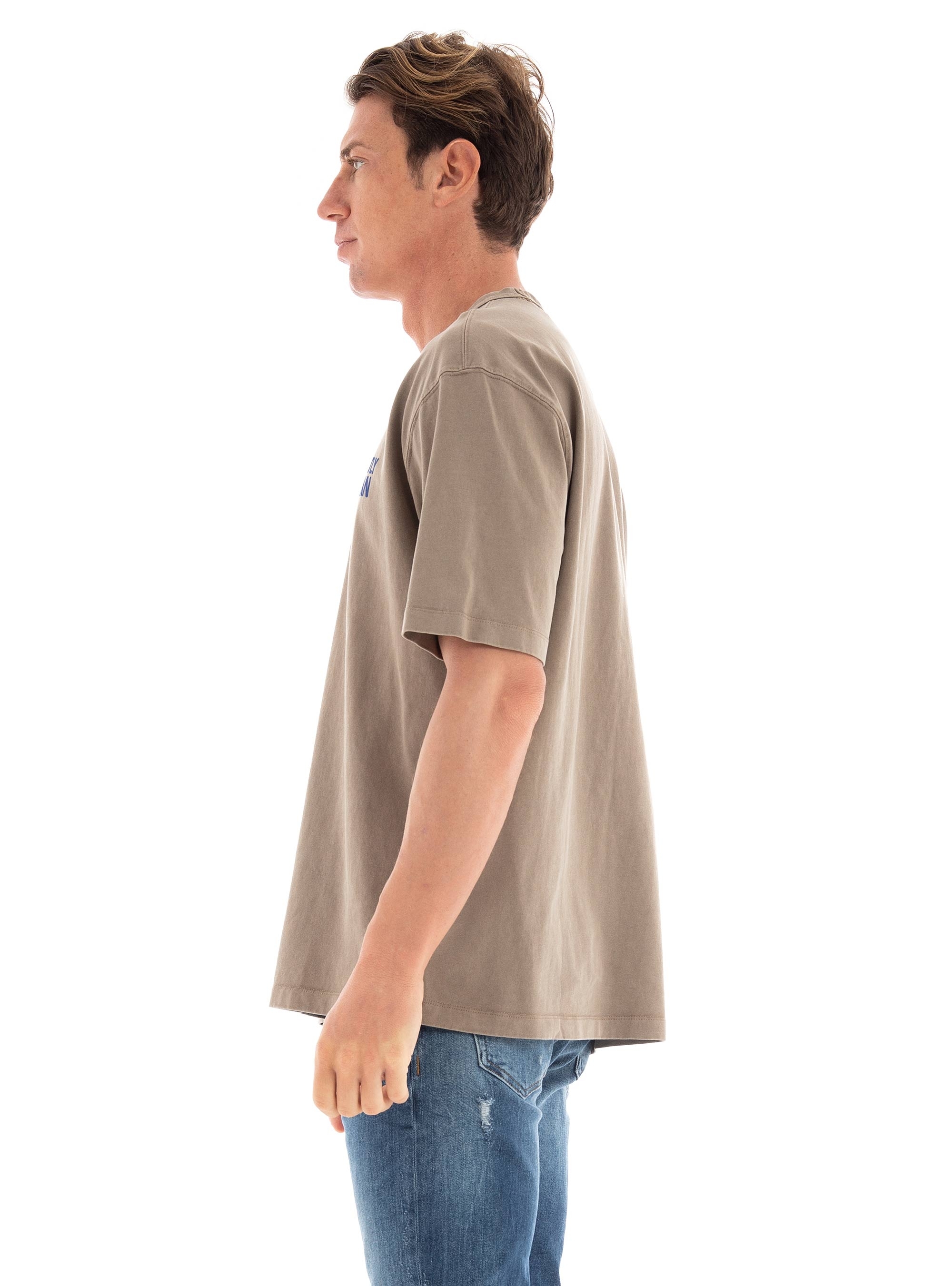 Gabba Nigel Boxy Human Tee - Dark Beige