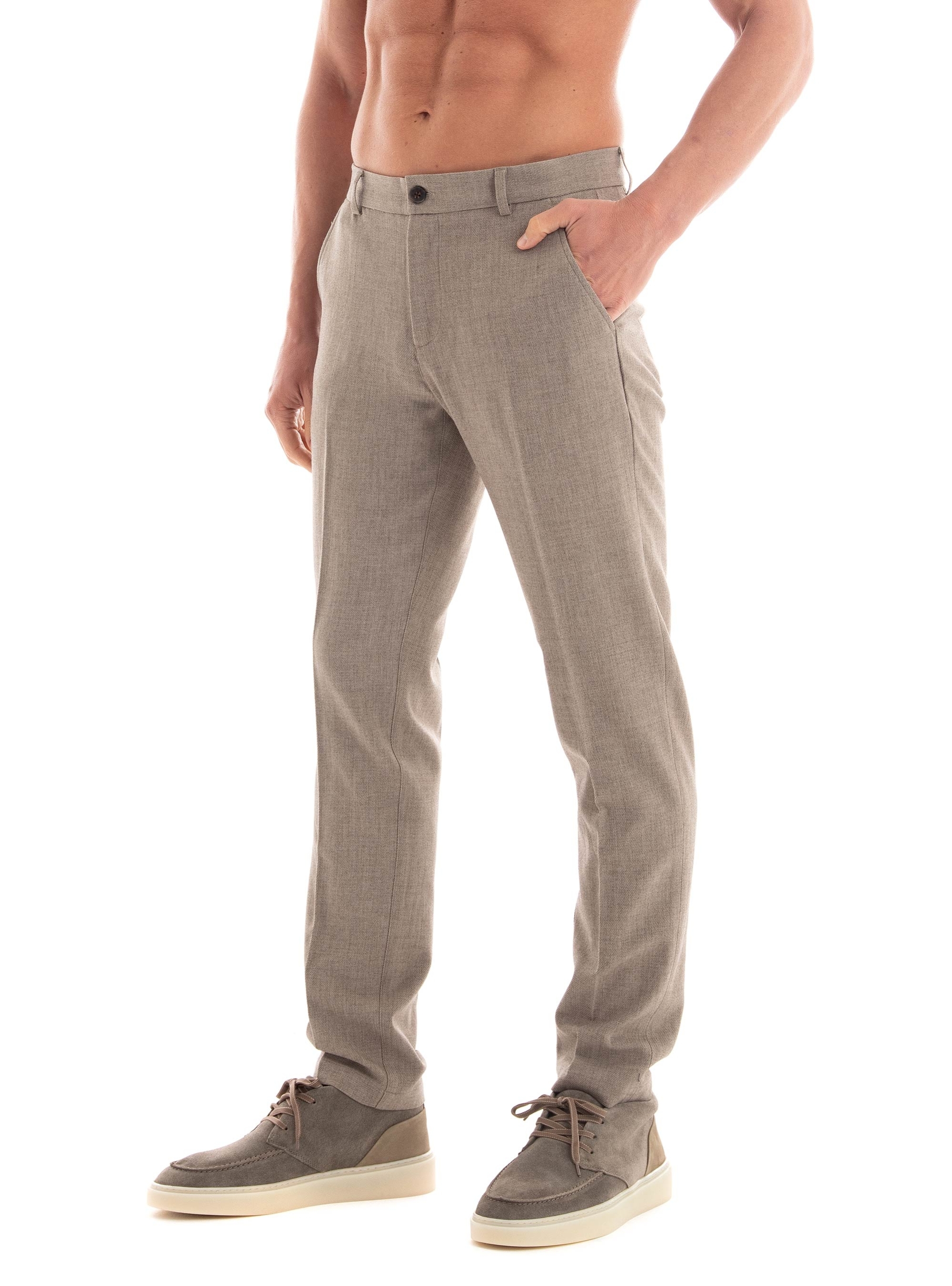 Les Deux Como Regular Fit Milange Suit Pants - Light Grey Melange