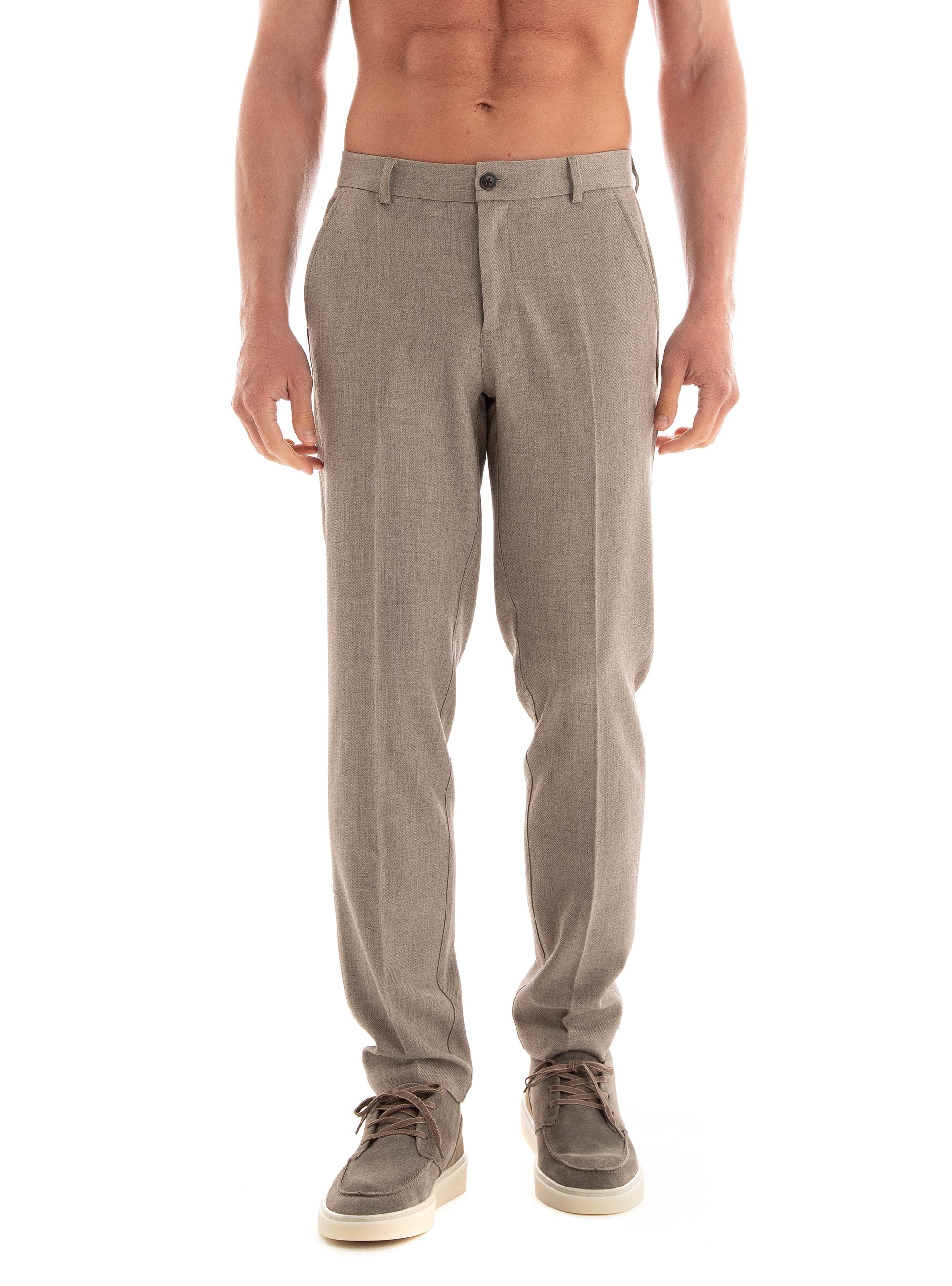 Les Deux Como Regular Fit Milange Suit Pants - Light Grey Melange