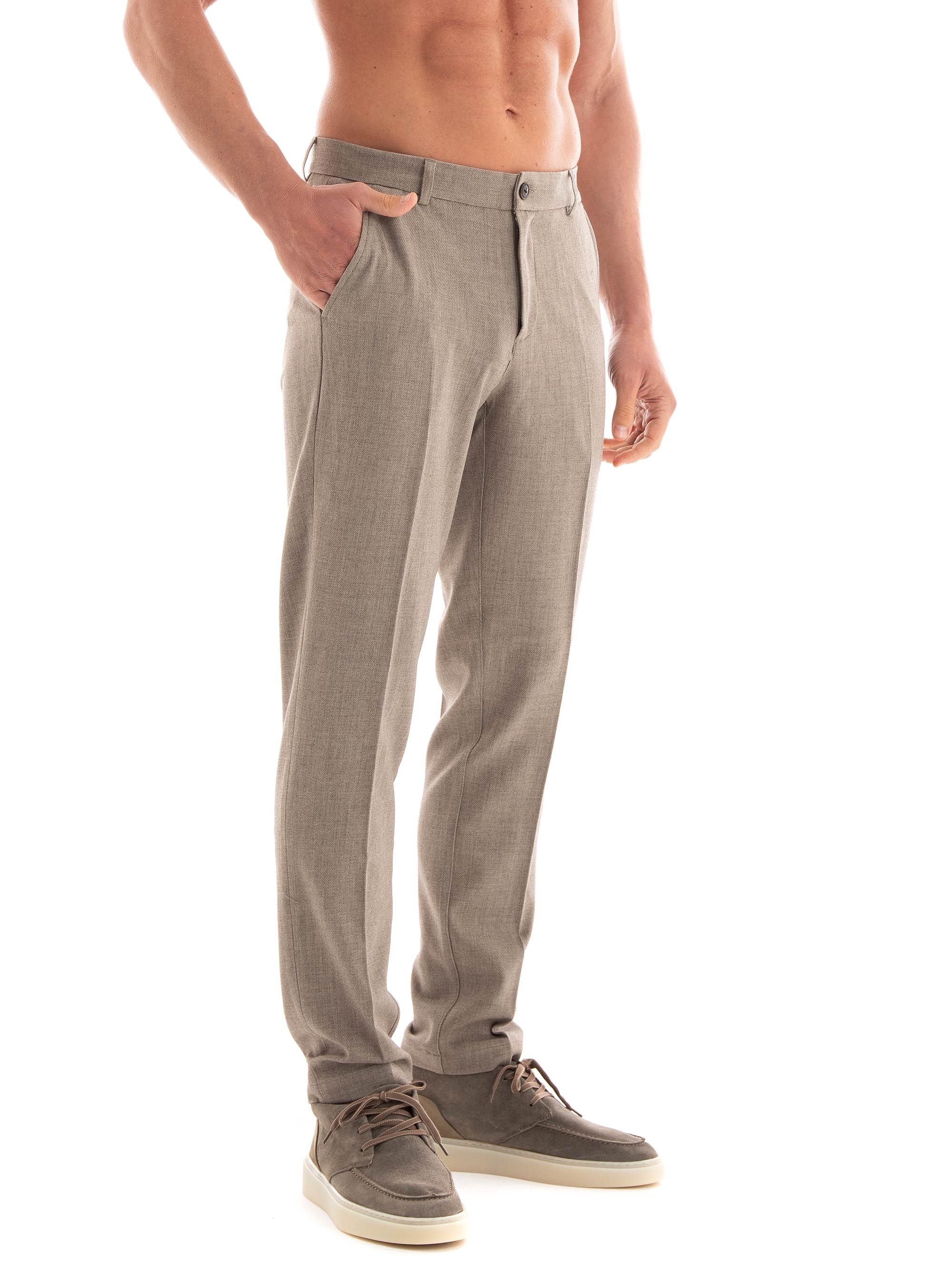 Les Deux Como Regular Fit Milange Suit Pants - Light Grey Melange