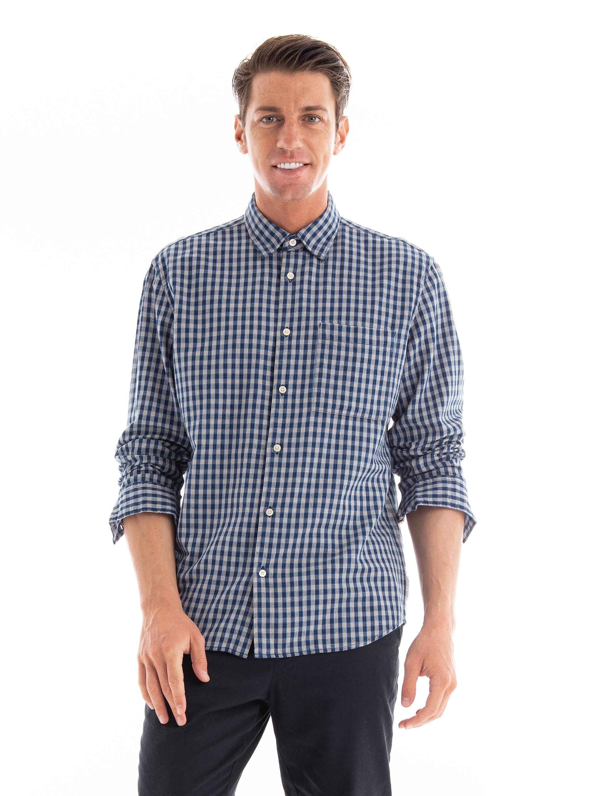 Marc O Polo Regular Fit Twiil Shirt - Navy