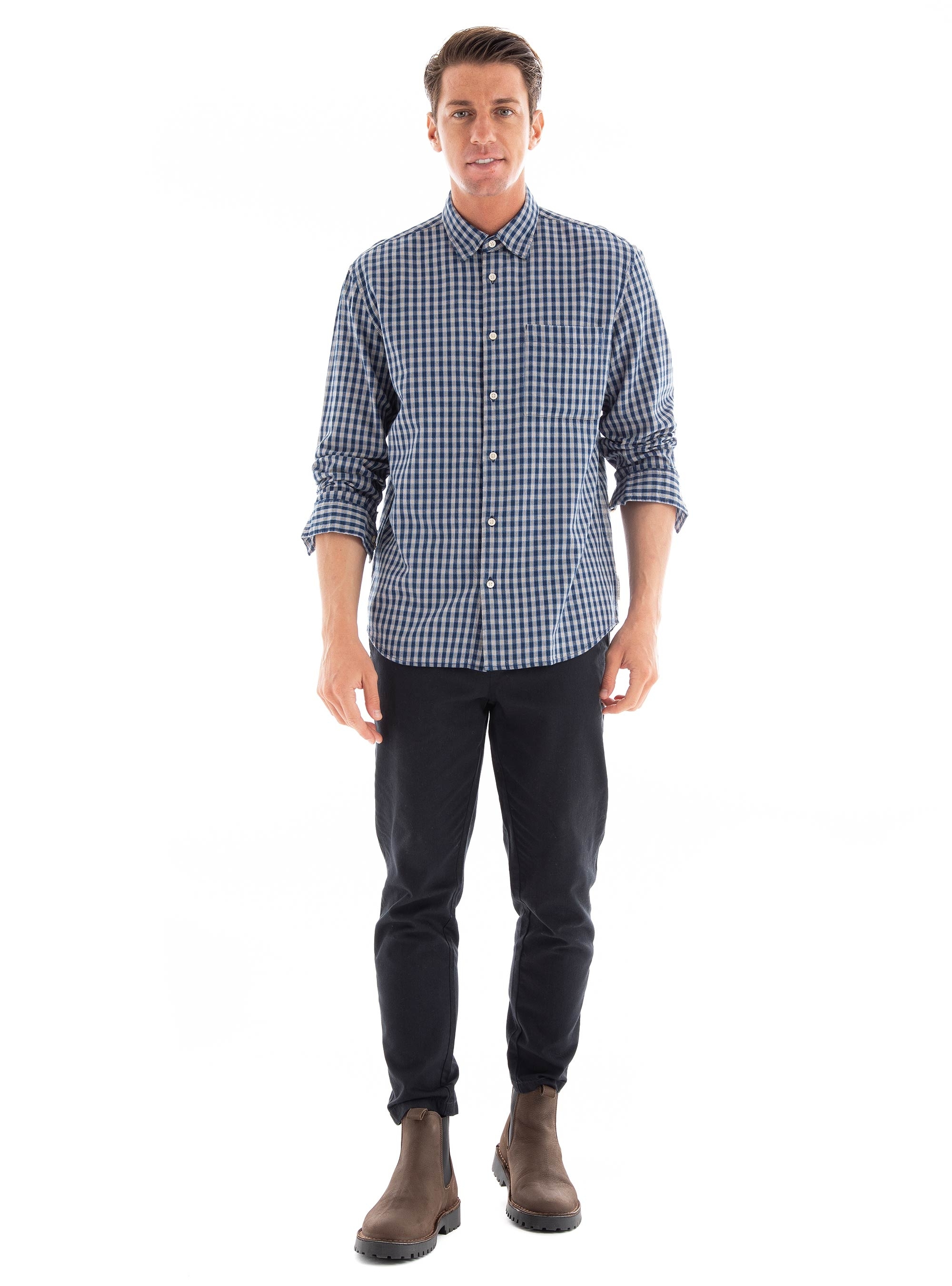 Marc O Polo Regular Fit Twiil Shirt - Navy