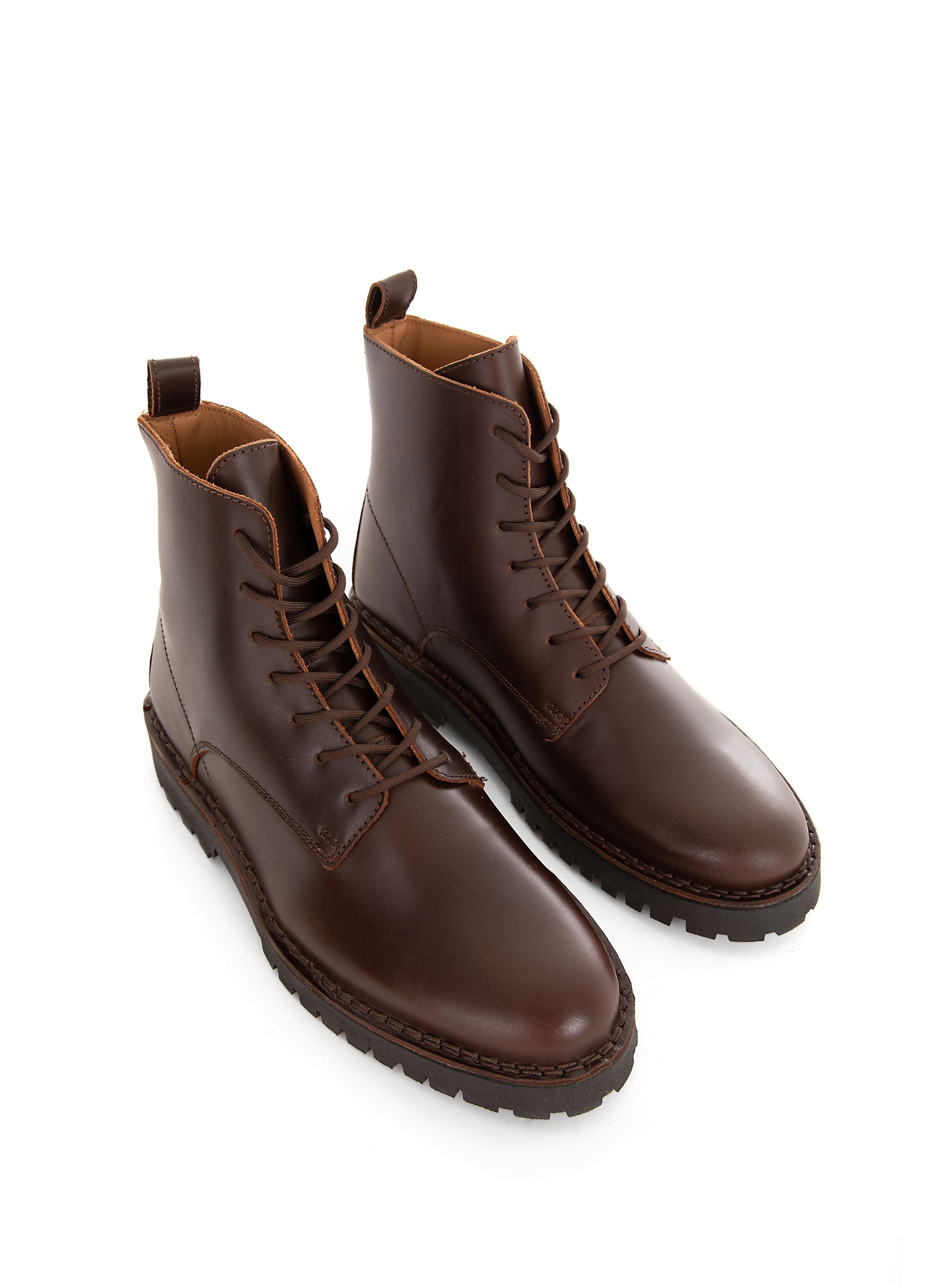 Selected Ricky Leather Lace-Up Boots - Dark Brown
