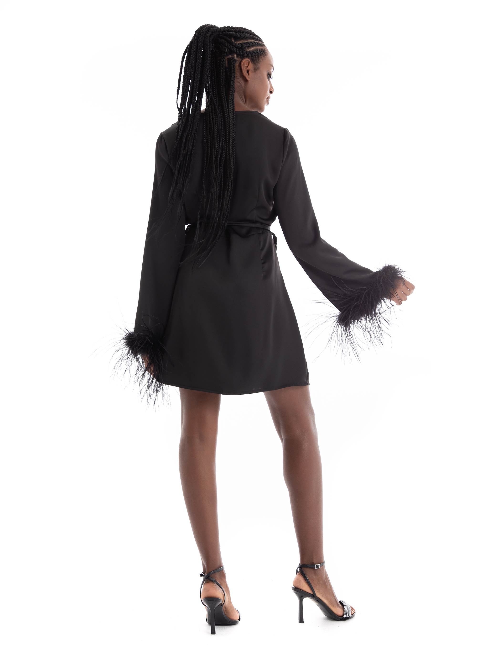 Glamorous Satin Dress - Black