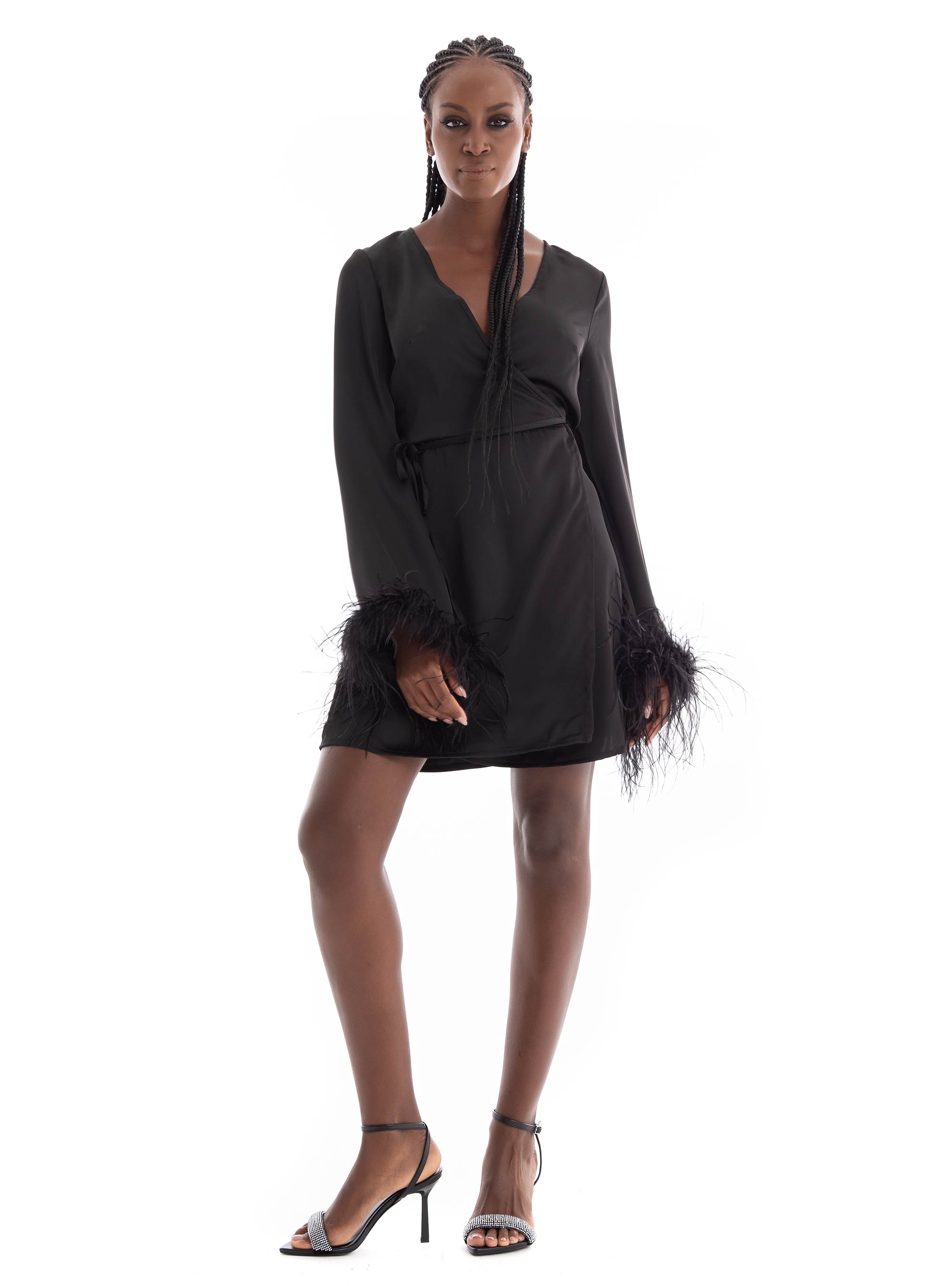 Glamorous Satin Dress - Black